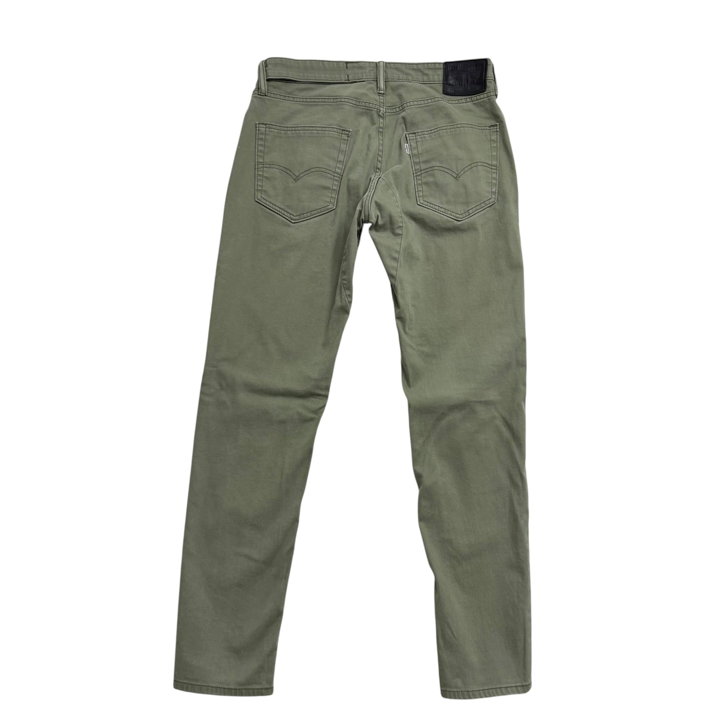 Levis 511 Commuter Trousers W32 L31 Mens Green Slim Fit Stretch Pants (E)