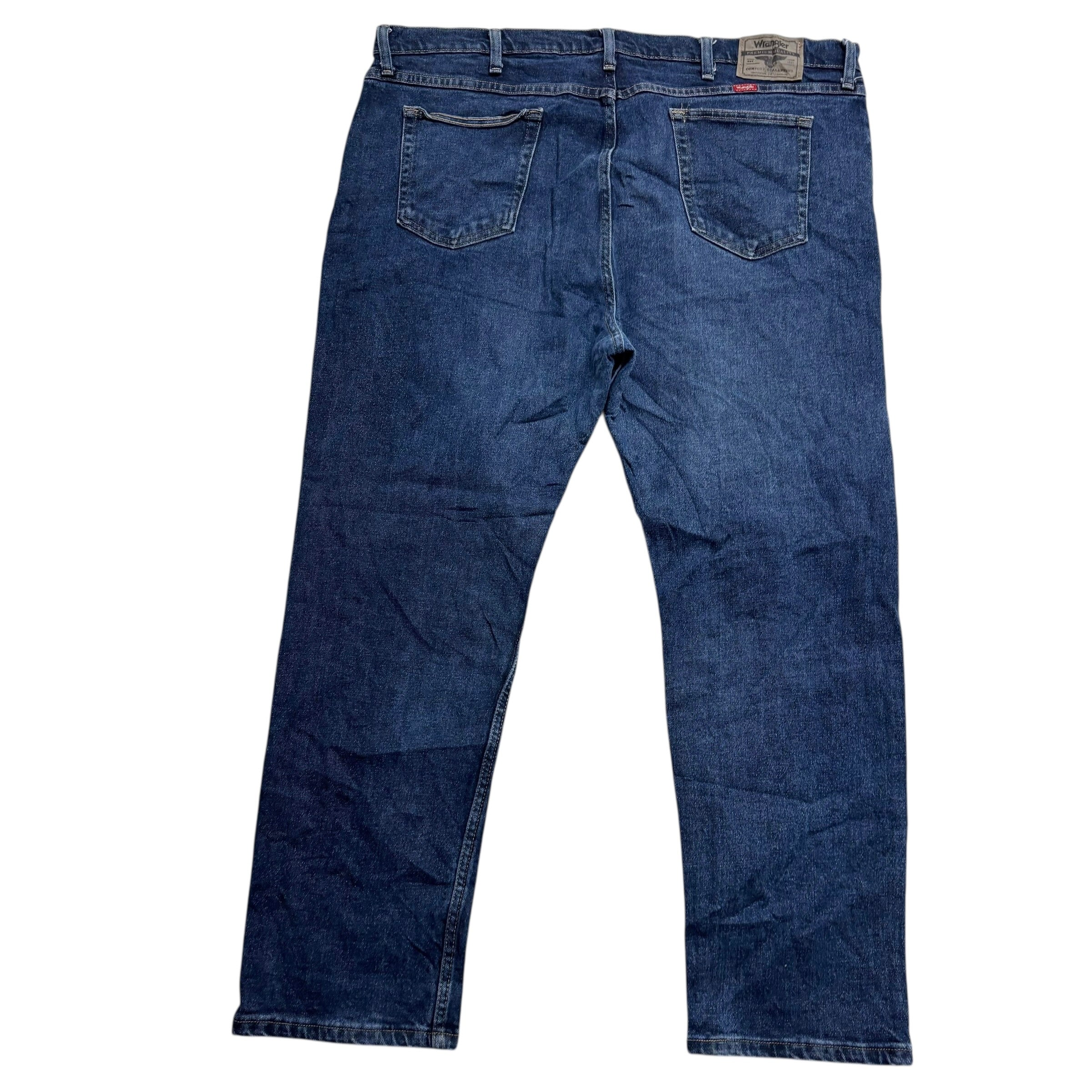 Wrangler Jeans W44 L30 Mens Dark Blue Regular Straight Fit Stretch Denim (E)