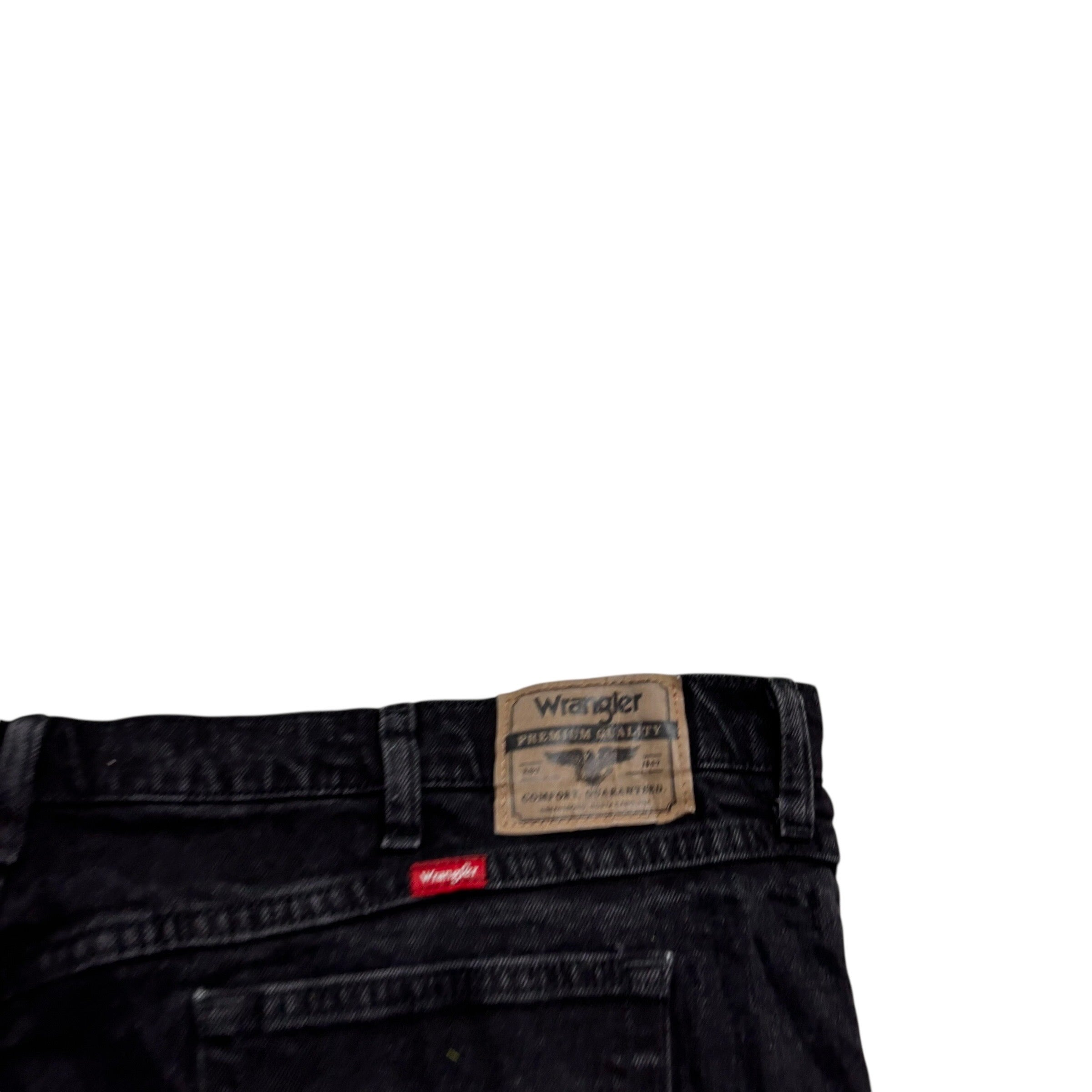 Wrangler Jeans W46 L30 Mens Black Relaxed Straight Fit Stretch Denim (E)