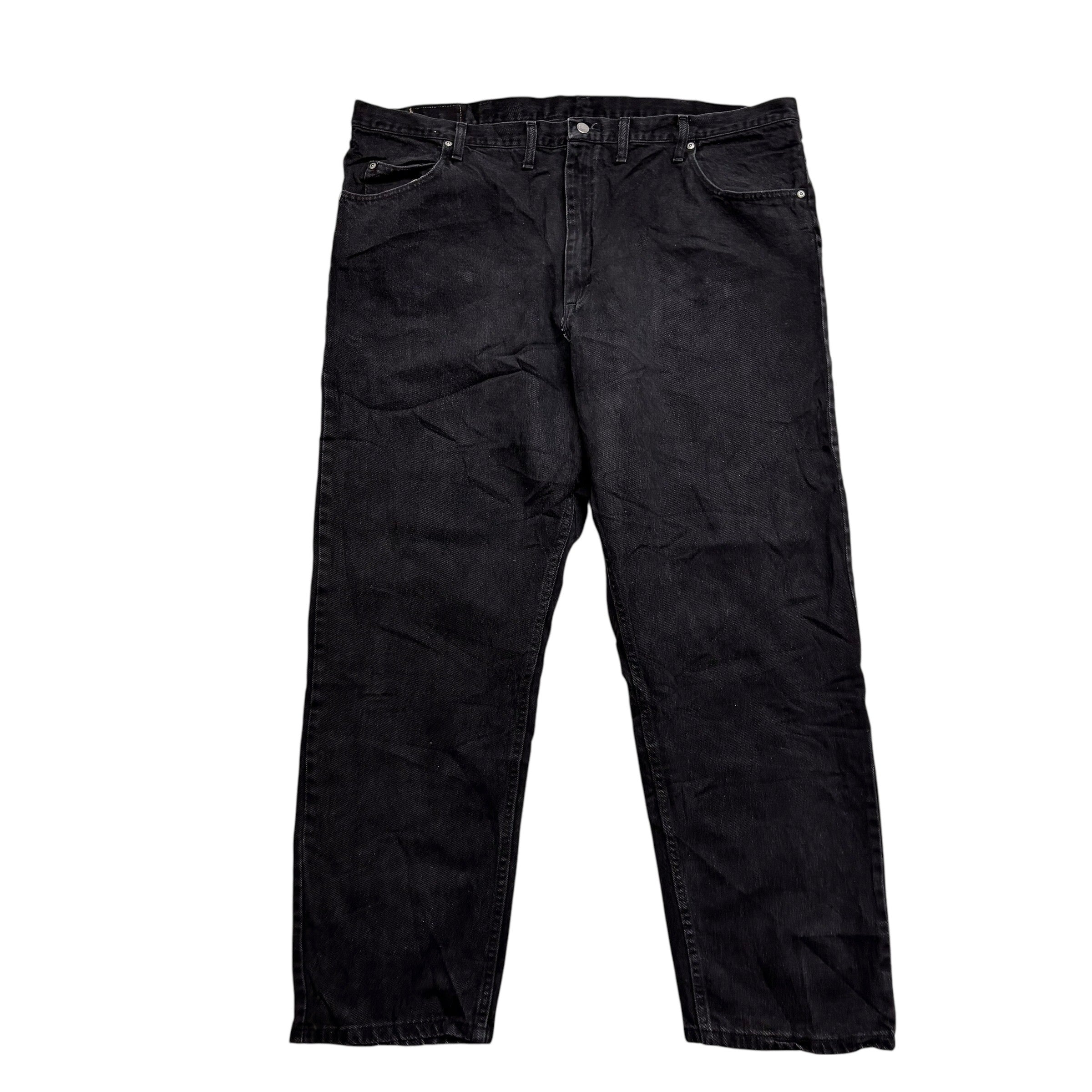Wrangler Jeans W46 L32 Mens Black Relaxed Straight Fit Baggy Denim (E)