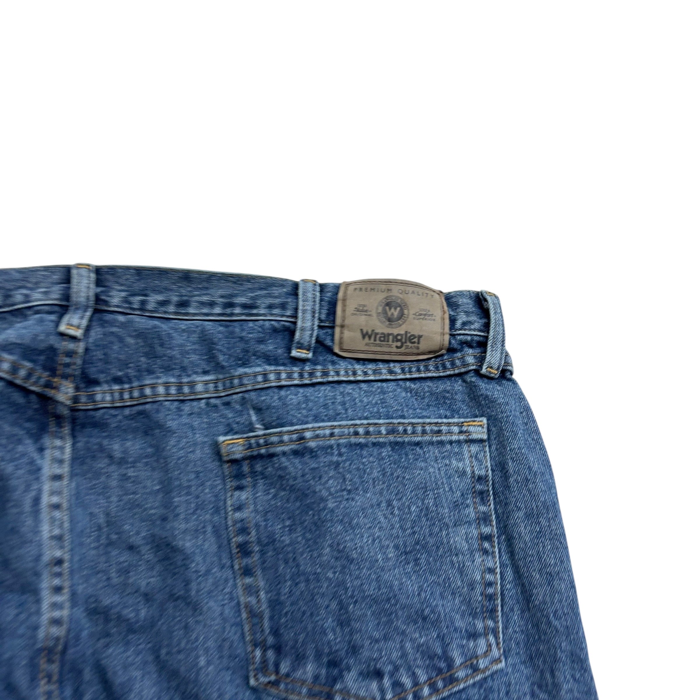 Wrangler Jeans W44 L30 Mens Mid Blue Relaxed Straight Fit Baggy Denim (E)