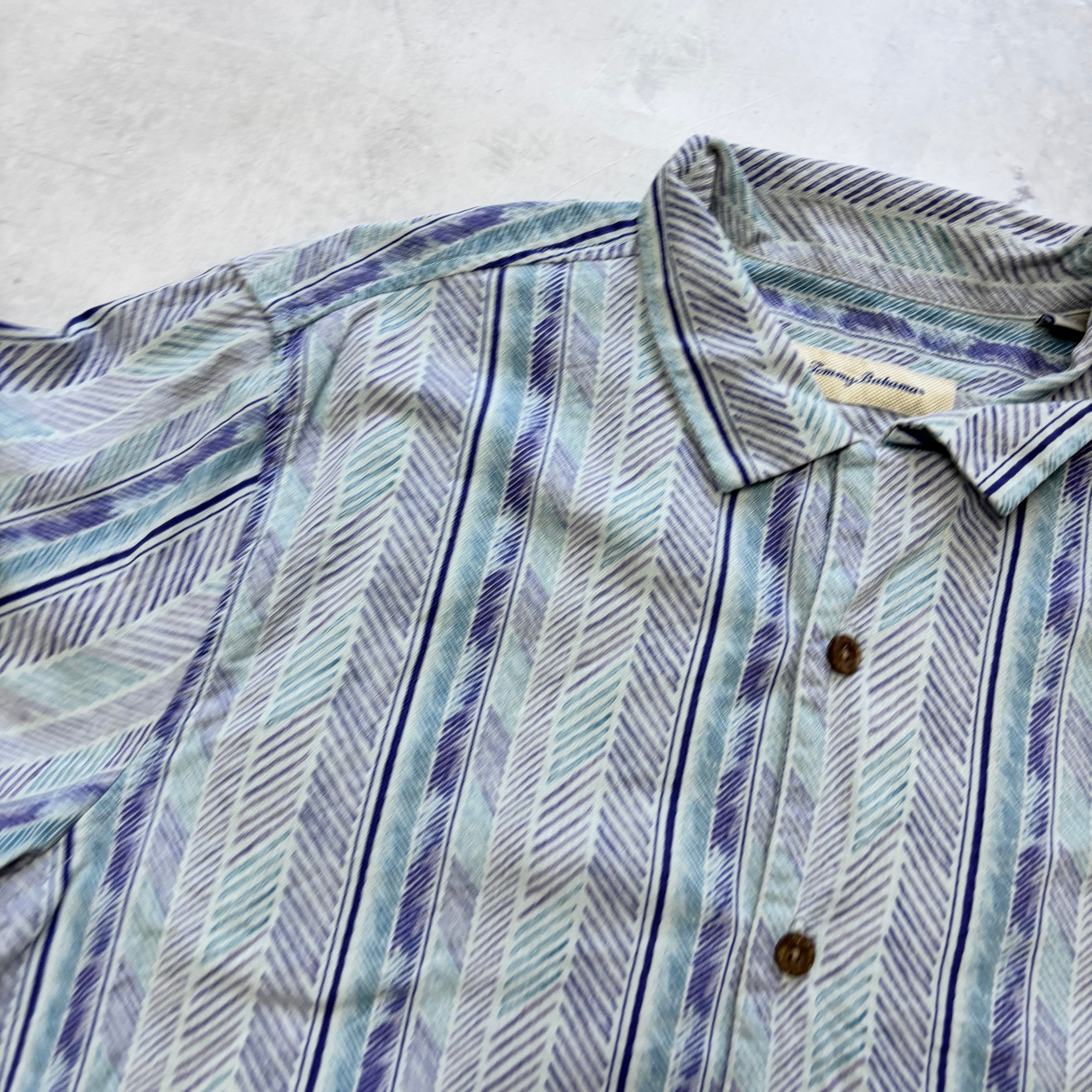 Vintage Hawaiian Shirt Mens Large Short Sleeve Silk Tommy Bahama (E)