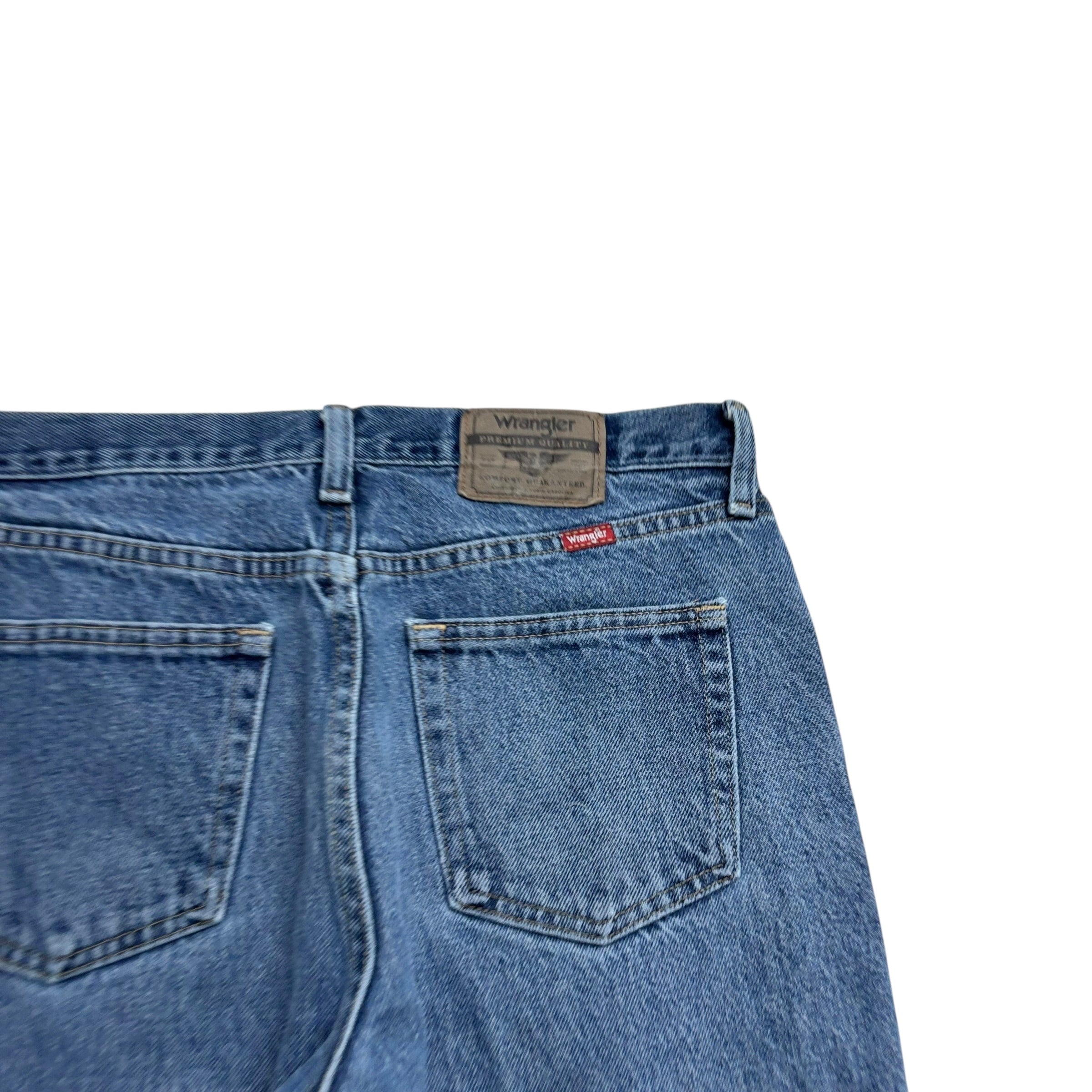 Wrangler Jeans W32 L30 Mens Mid Blue Regular Straight Fit Denim