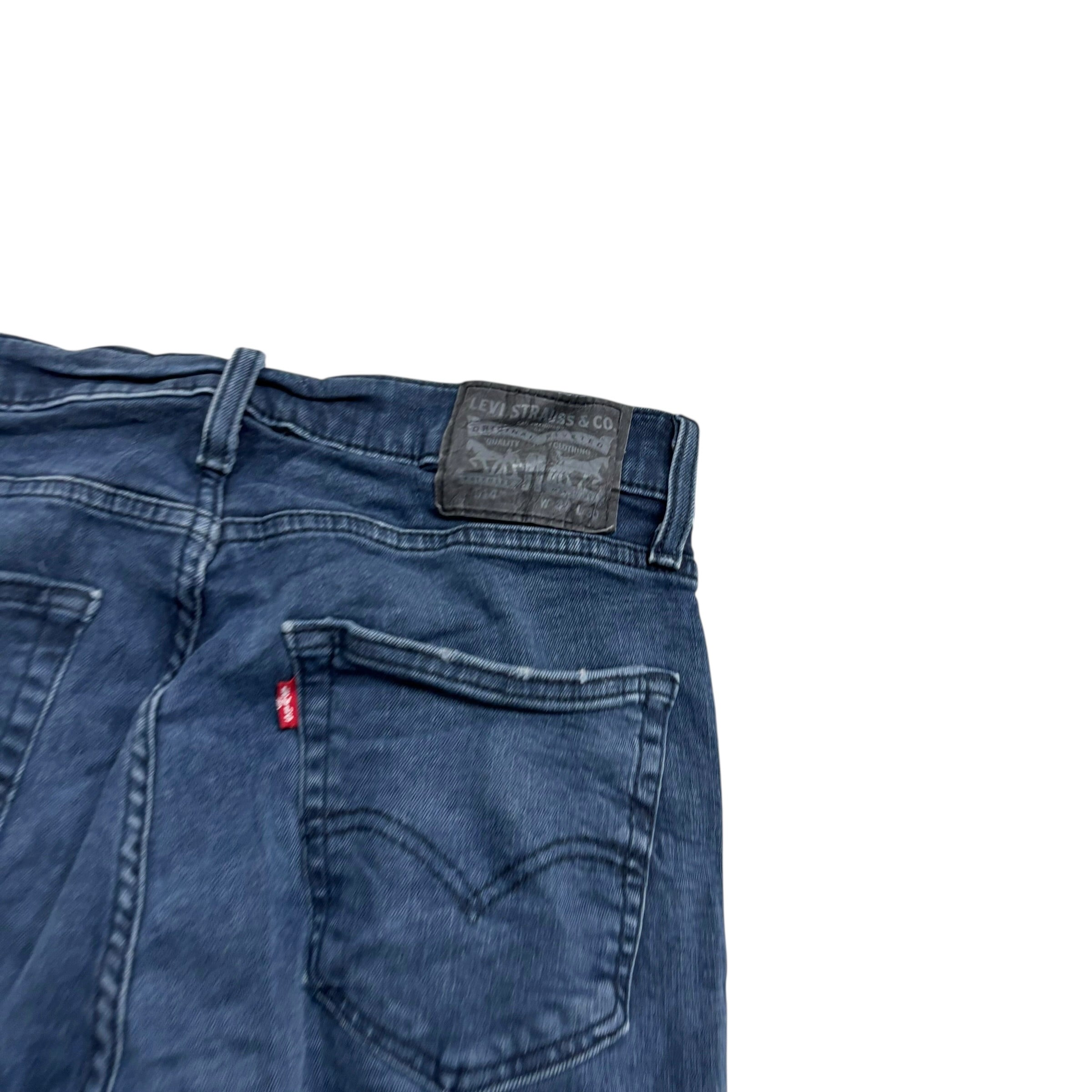 Levis 514 Jeans W31 L30 Mens Navy Blue Slim Straight Fit Stretch Denim (E)