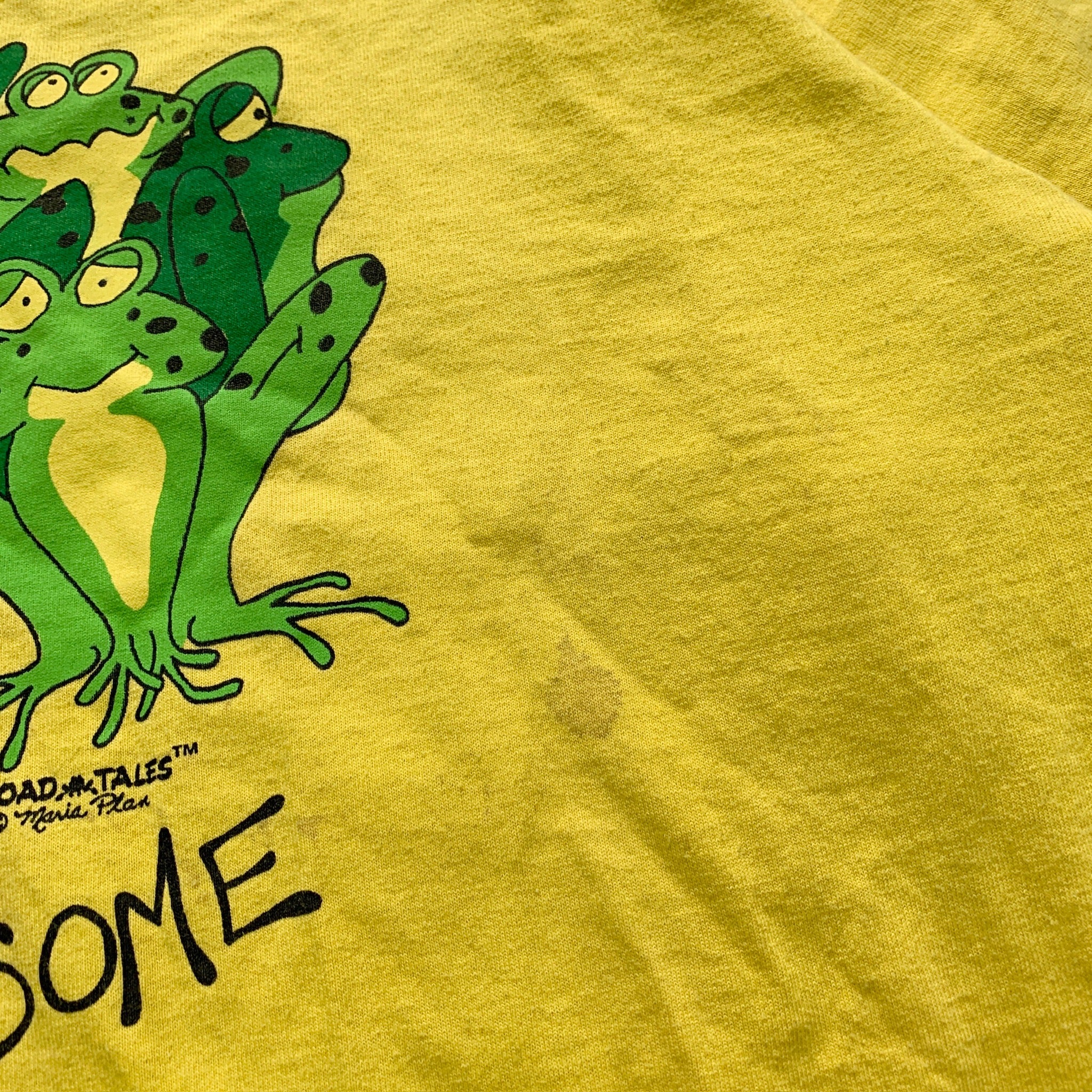 Vintage T Shirt Mens XL Yellow Single Stitch Graphic Print 90s USA Toads