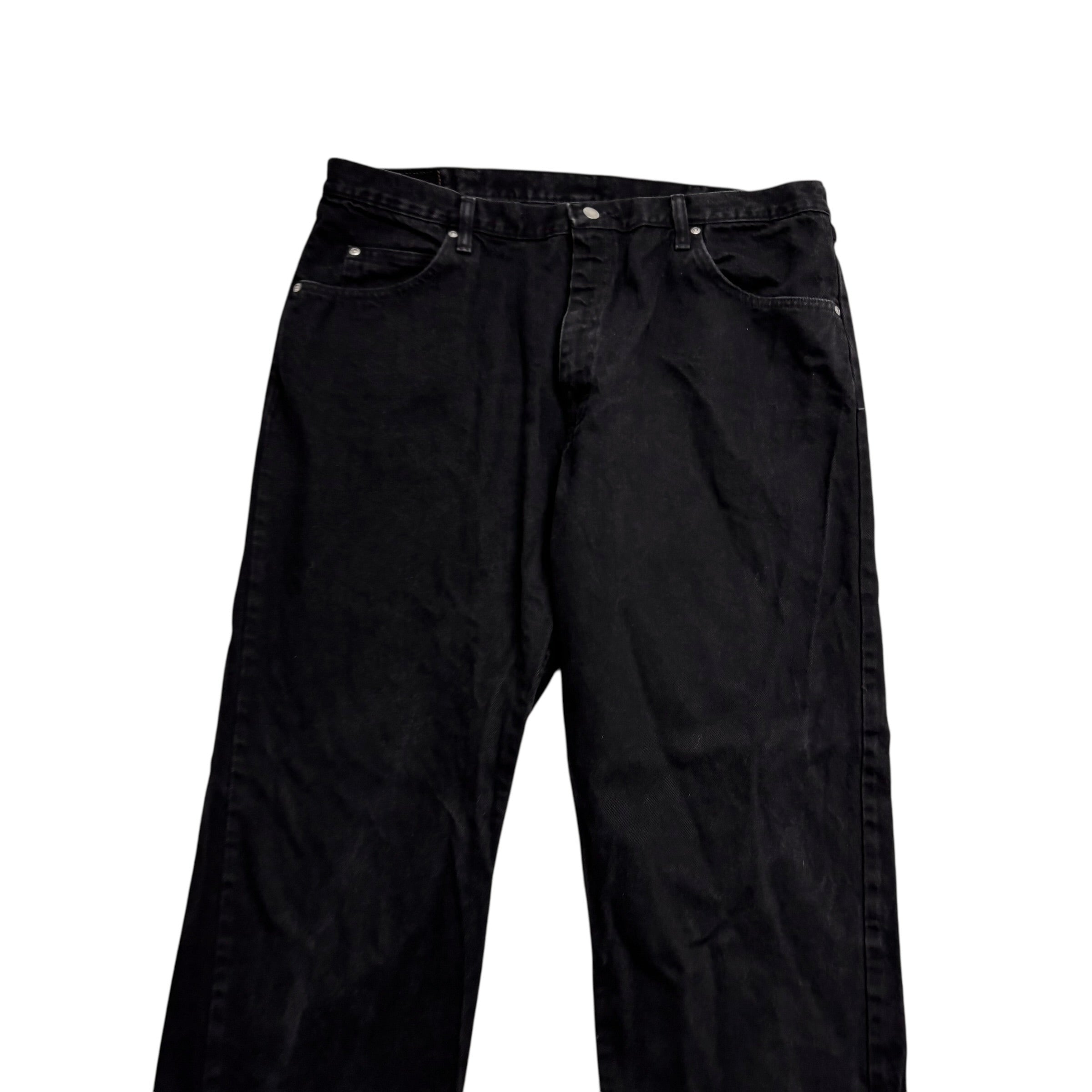 Wrangler Jeans W40 L30 Mens Black Baggy Relaxed Straight Fit Denim (E)
