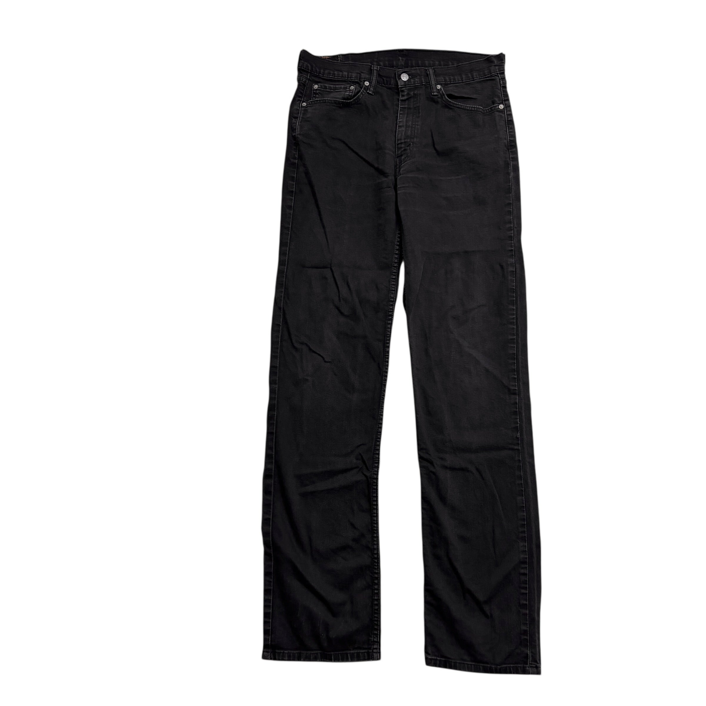 Levis 514 Jeans W34 L38 Mens Black Regular Straight Fit Stretch Denim