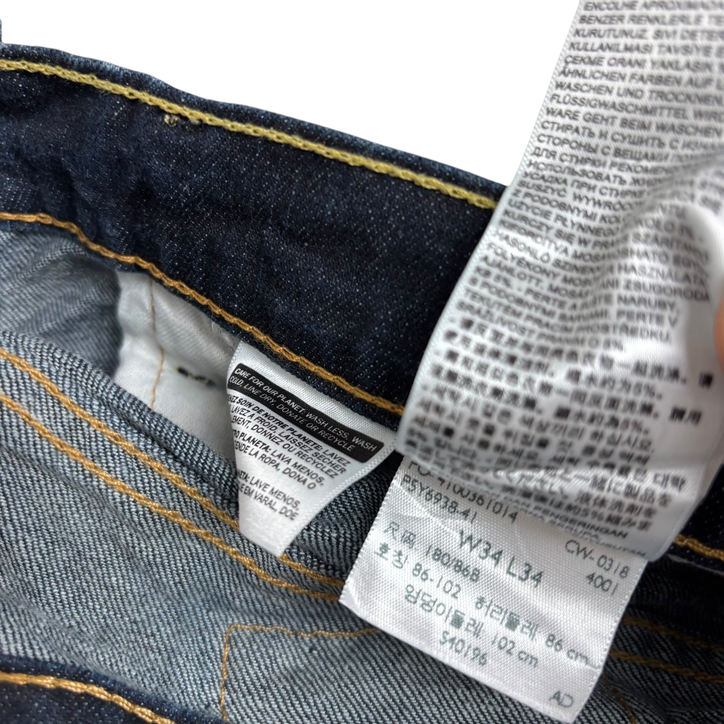 Levis 541 Jeans W34 L34 Mens Dark Blue Athletic Tapered Fit Stretch Denim (E)