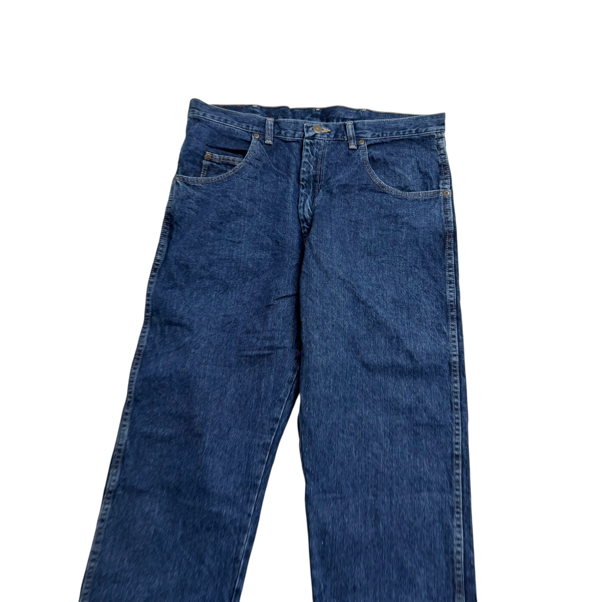 Wrangler Jeans W36 L30 Mens Dark Blue Relaxed Straight Fit Vintage Denim (E)