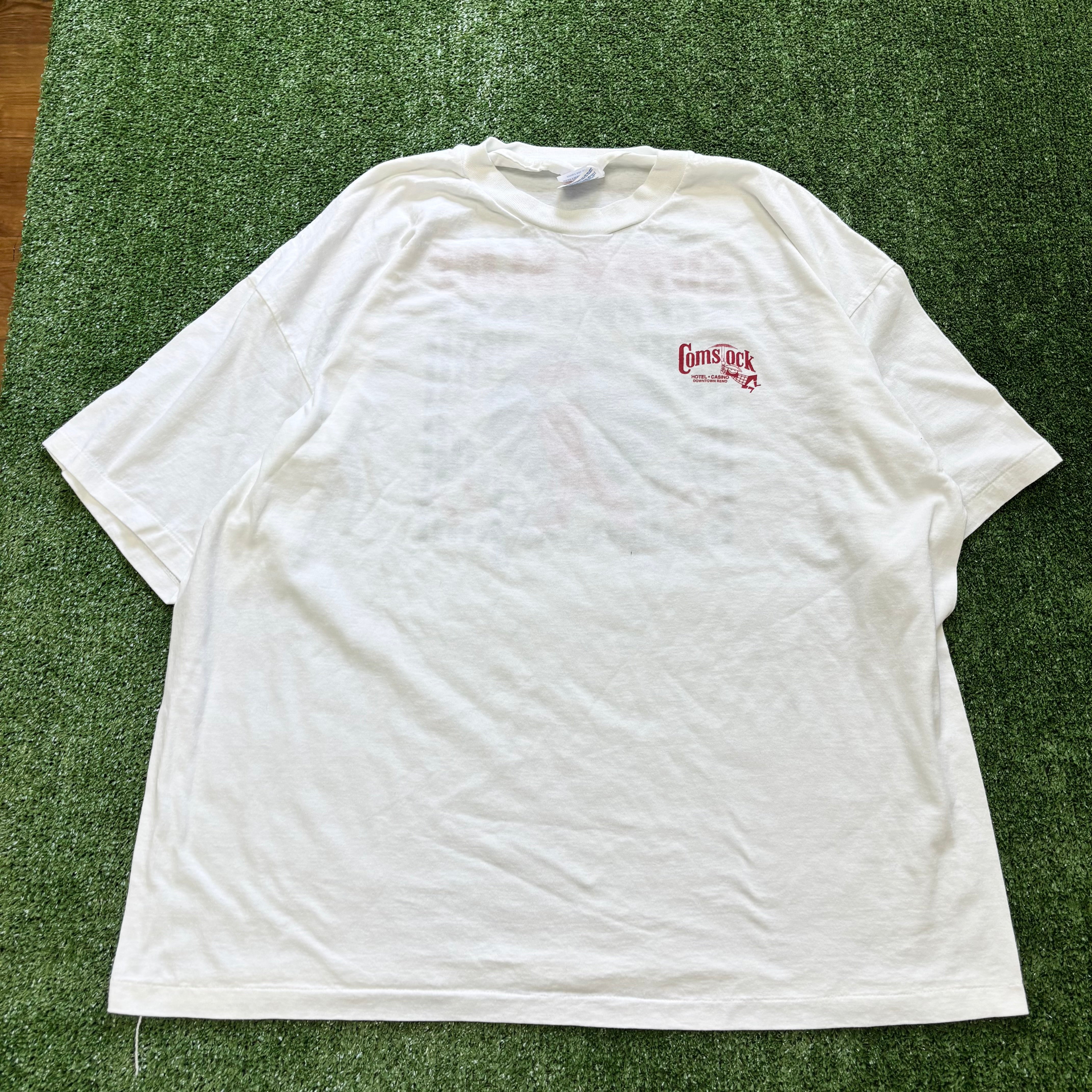 Vintage T Shirt Mens XXL White Single Stitch Graphic Print 90s USA Baseball (E)