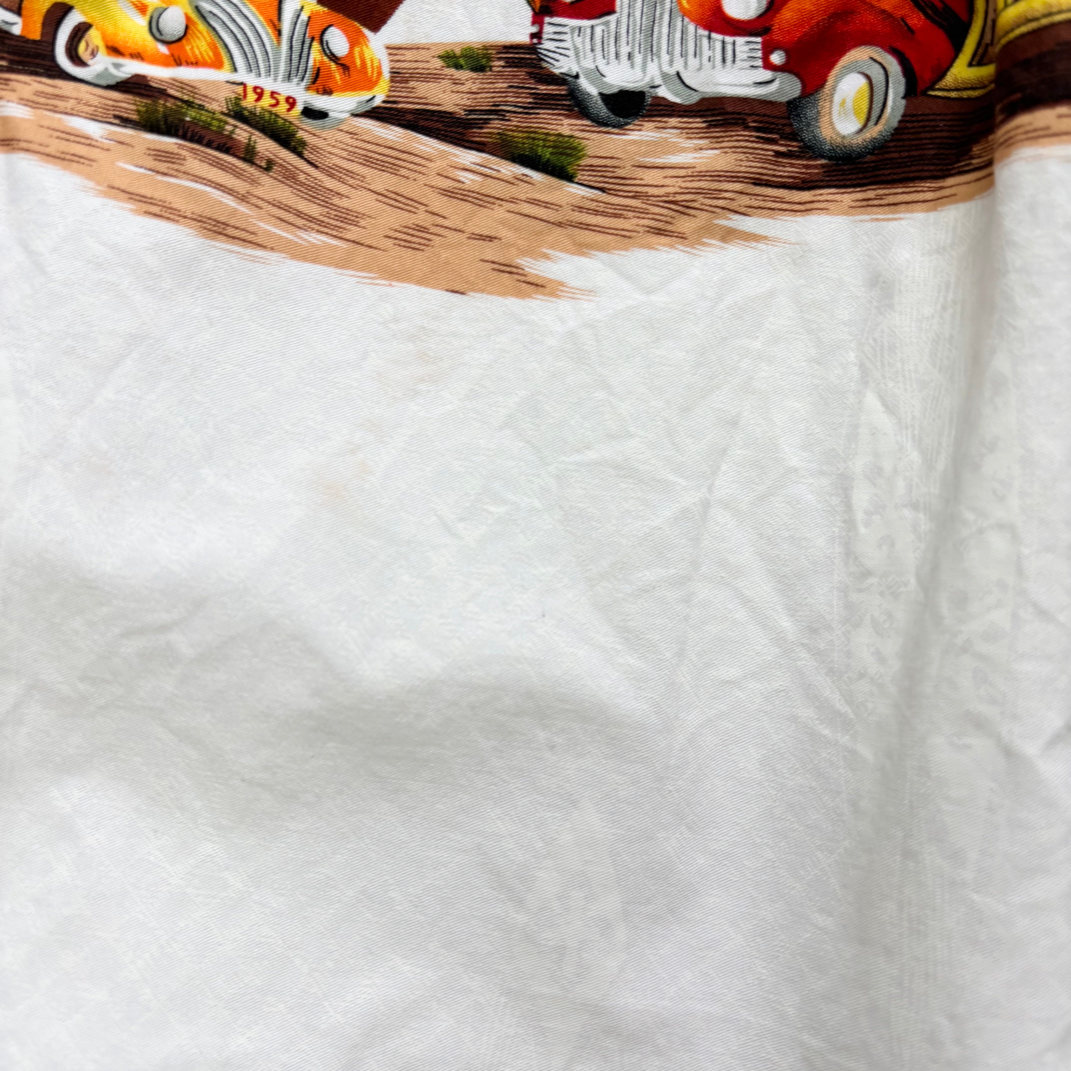 Vintage Hawaiian Shirt Mens XL White Floral Aloha Short Sleeve Cotton (F)