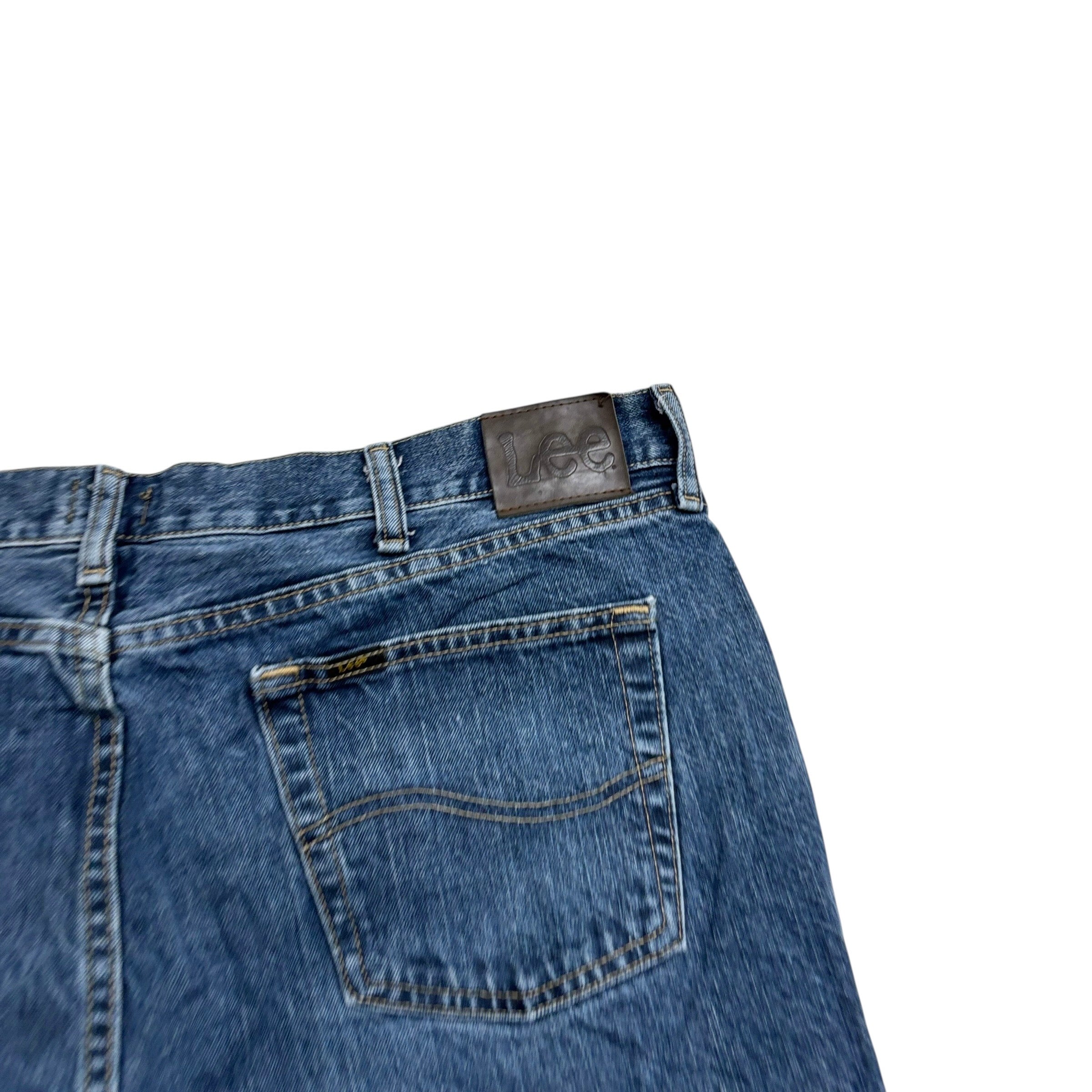 Lee Jeans W40 L34 Mens Relaxed Straight Fit Mid Blue Baggy Denim (E)