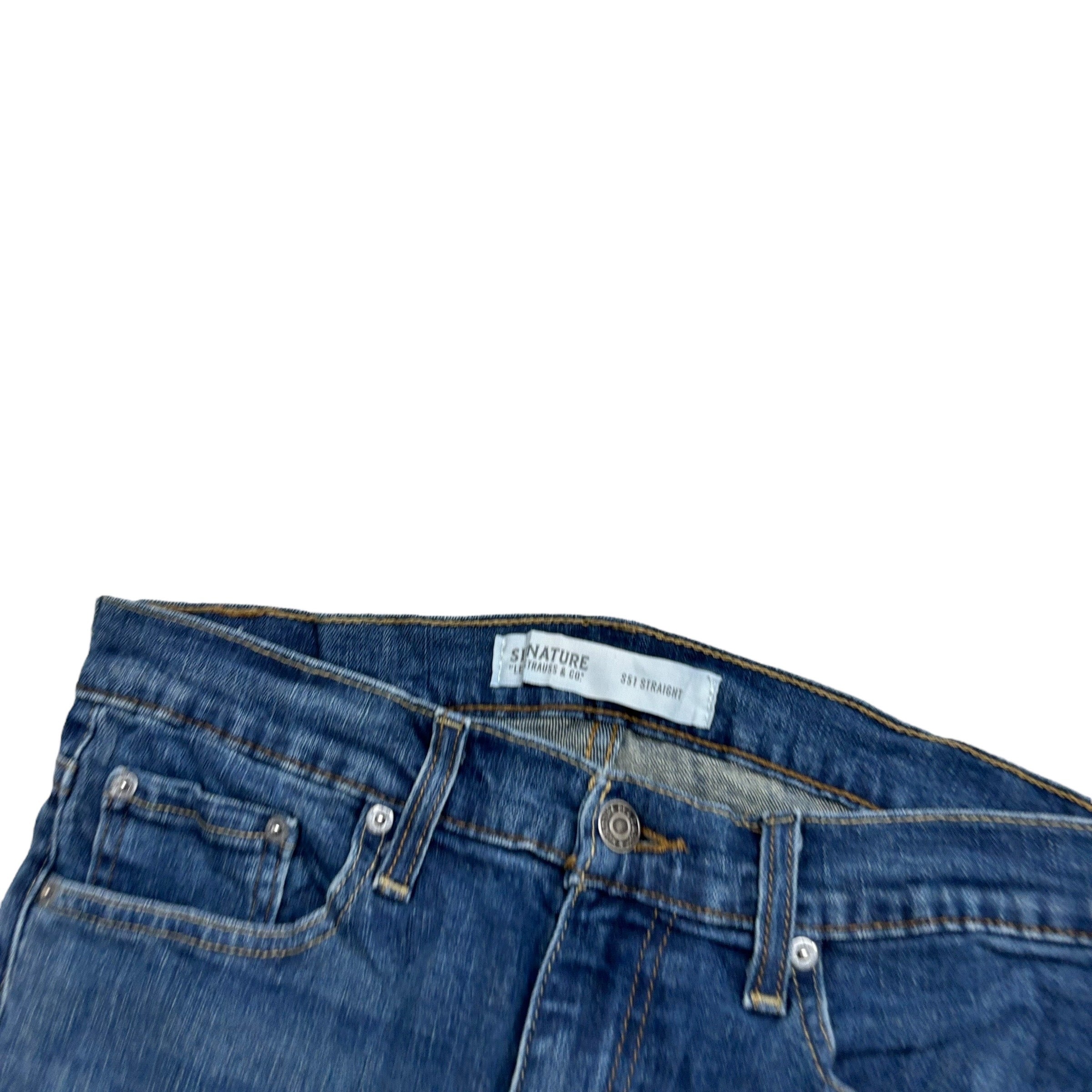 Levis Signature Jeans W30 L30 Mens Mid Blue Slim Straight Fit Stretch (E)