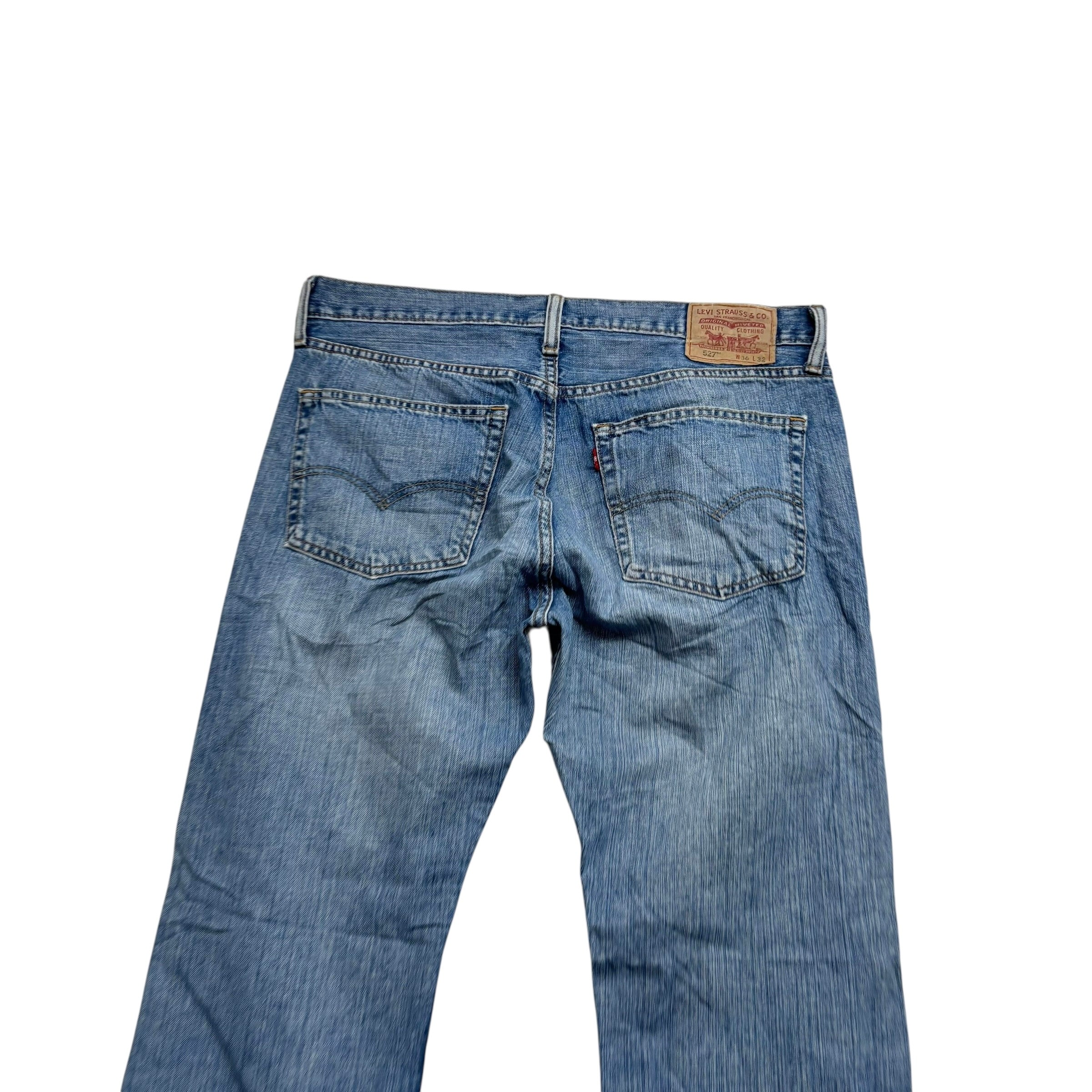 Levis 527 Jeans W36 L32 Mens Mid Blue Regular Bootcut Fit Vintage Denim (E)