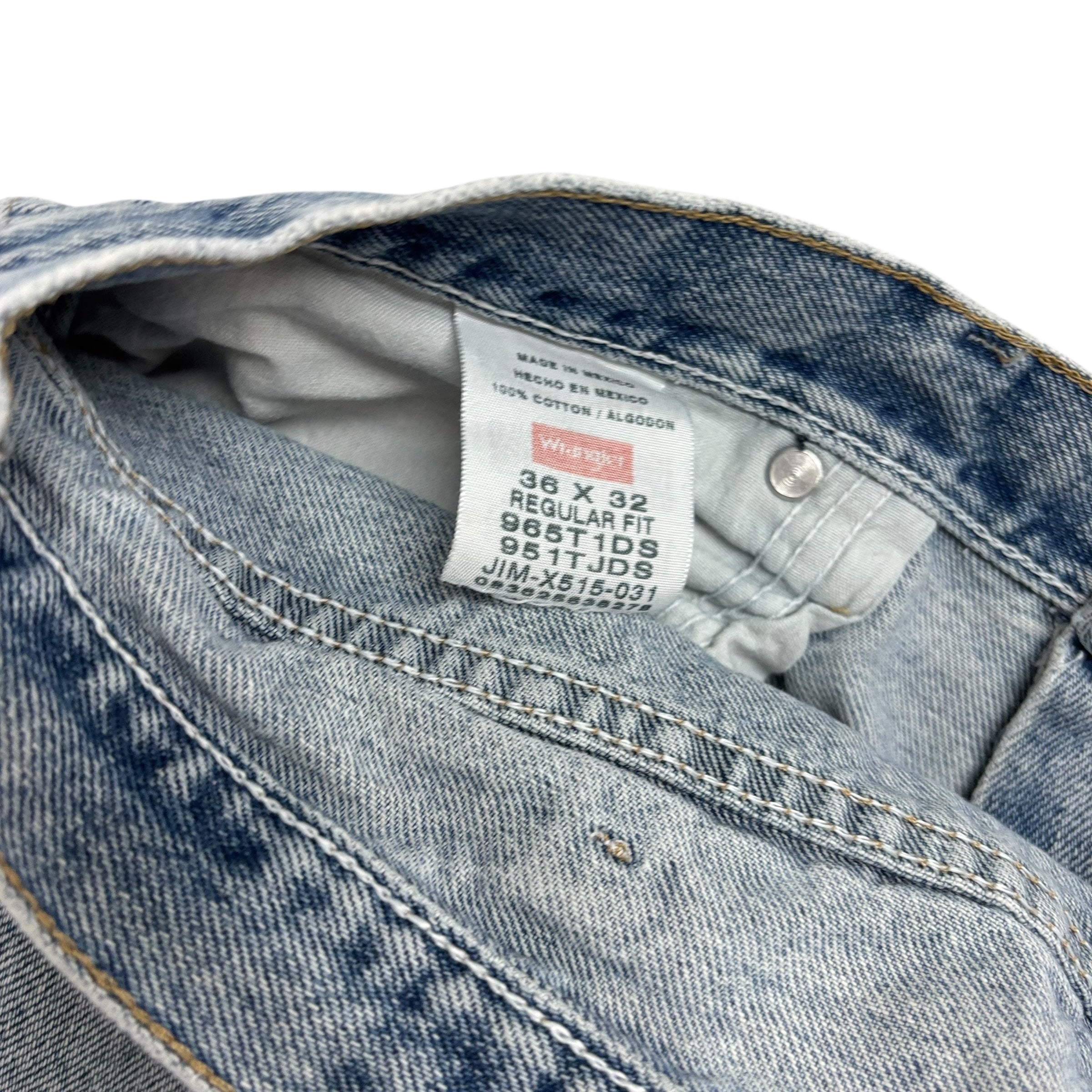 Wrangler Jeans W36 L32 Mens Light Blue Regular Straight Fit Denim (F)