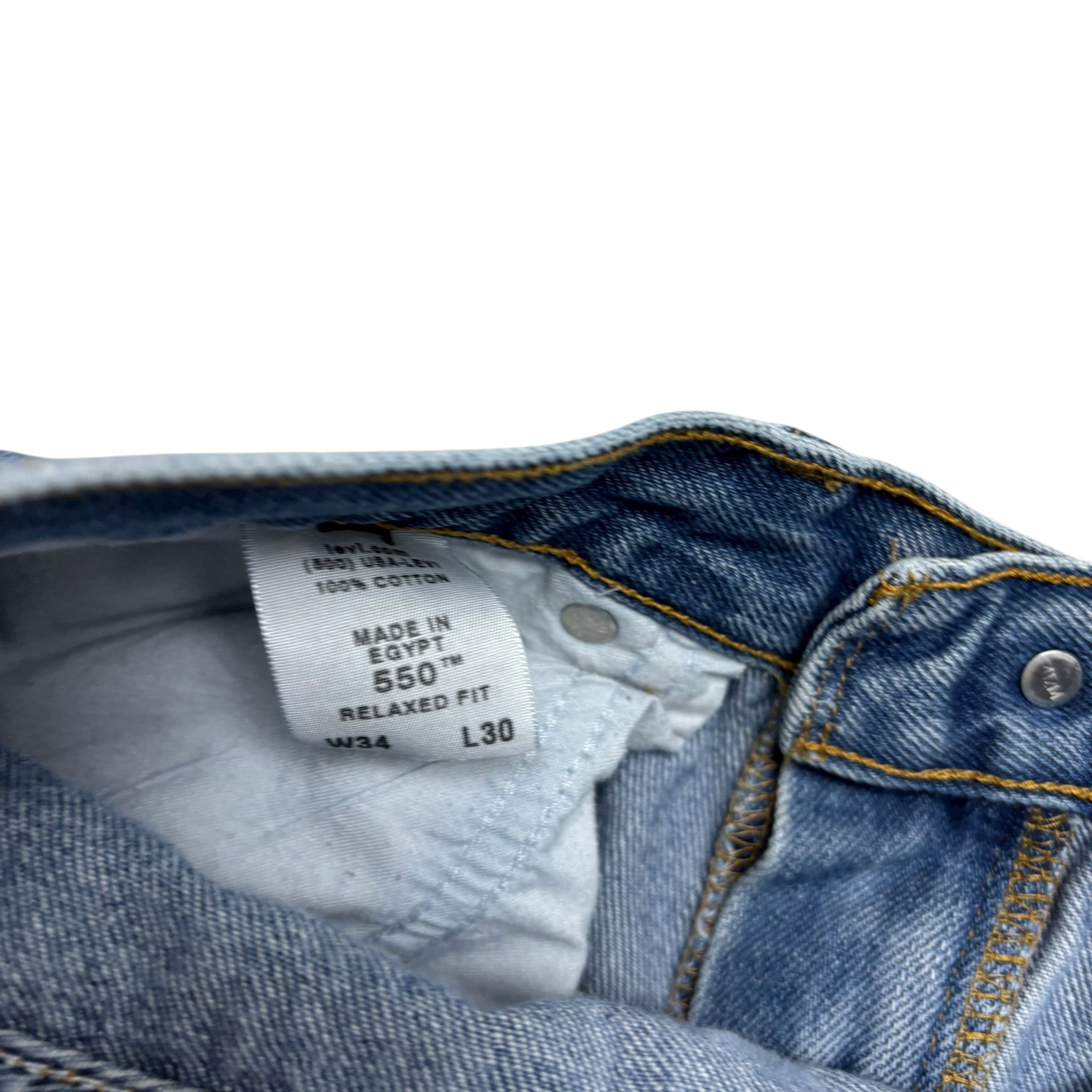 Levis 550 Jeans W32 L30 Mens Mid Blue Baggy Relaxed Straight Fit Vintage Denim