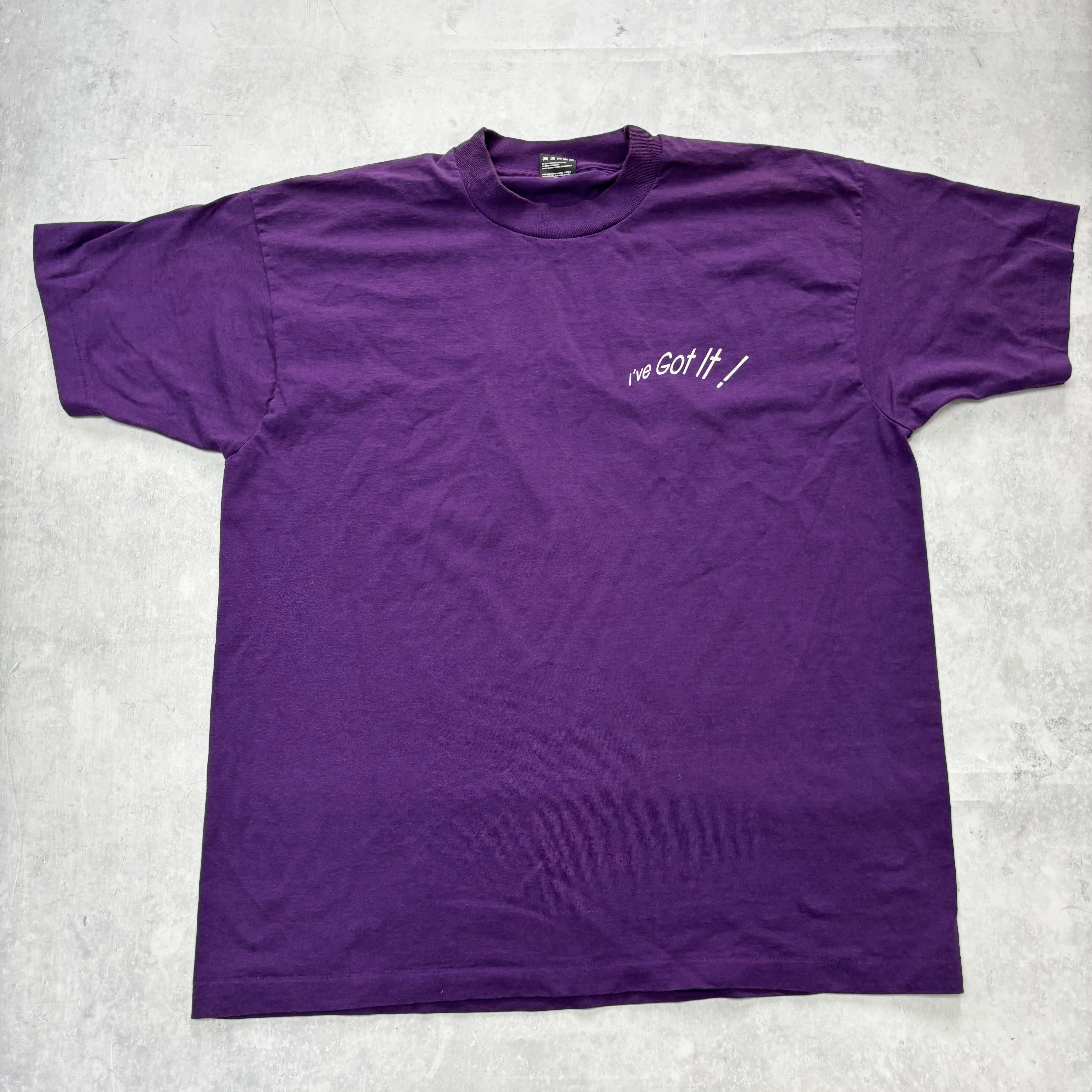 Vintage T Shirt Mens XL Purple Single Stitch Graphic Print 90s USA (E)