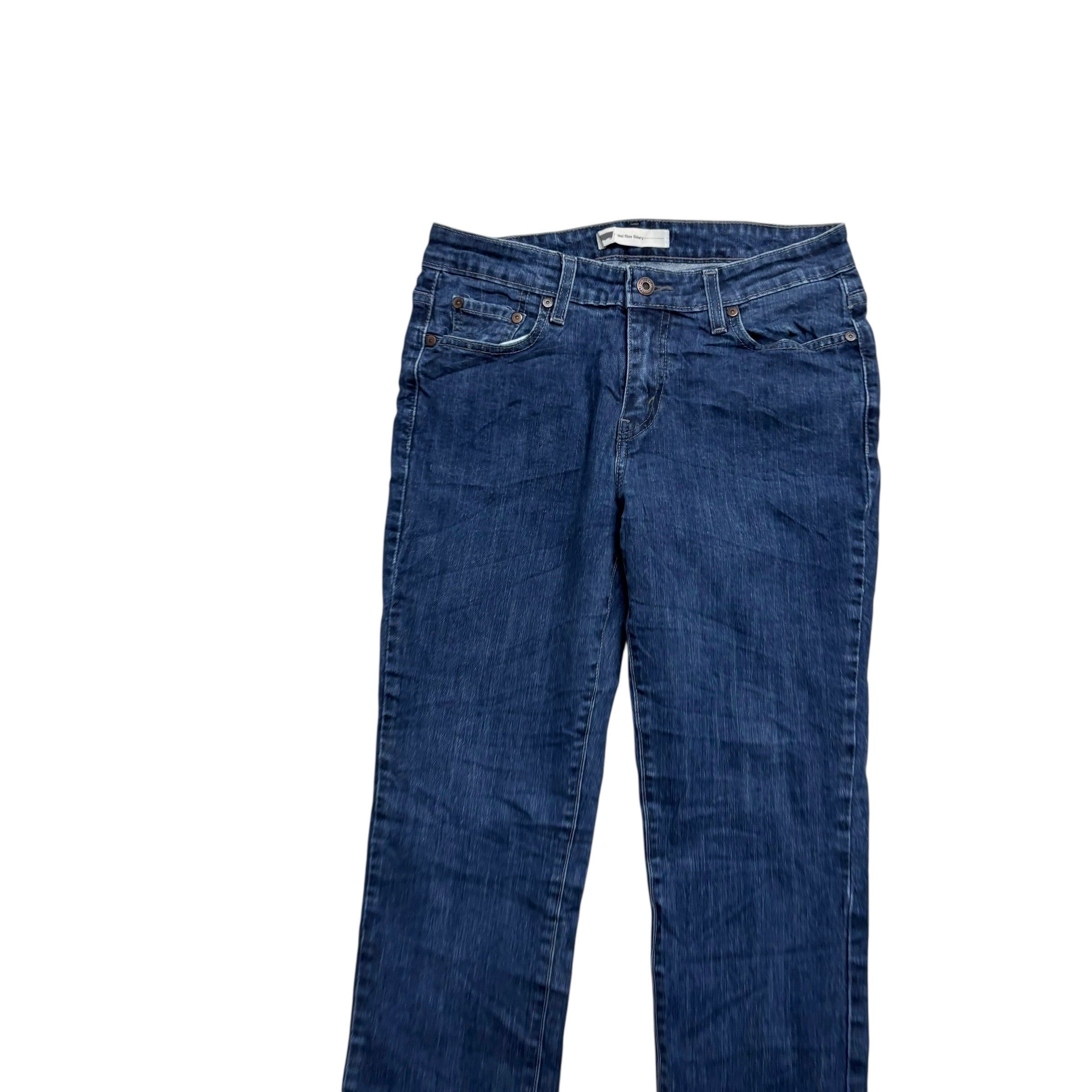 Levis Jeans W29 L28 Womens Mid Rise Skinny Dark Blue Stretch Vintage Denim (E)