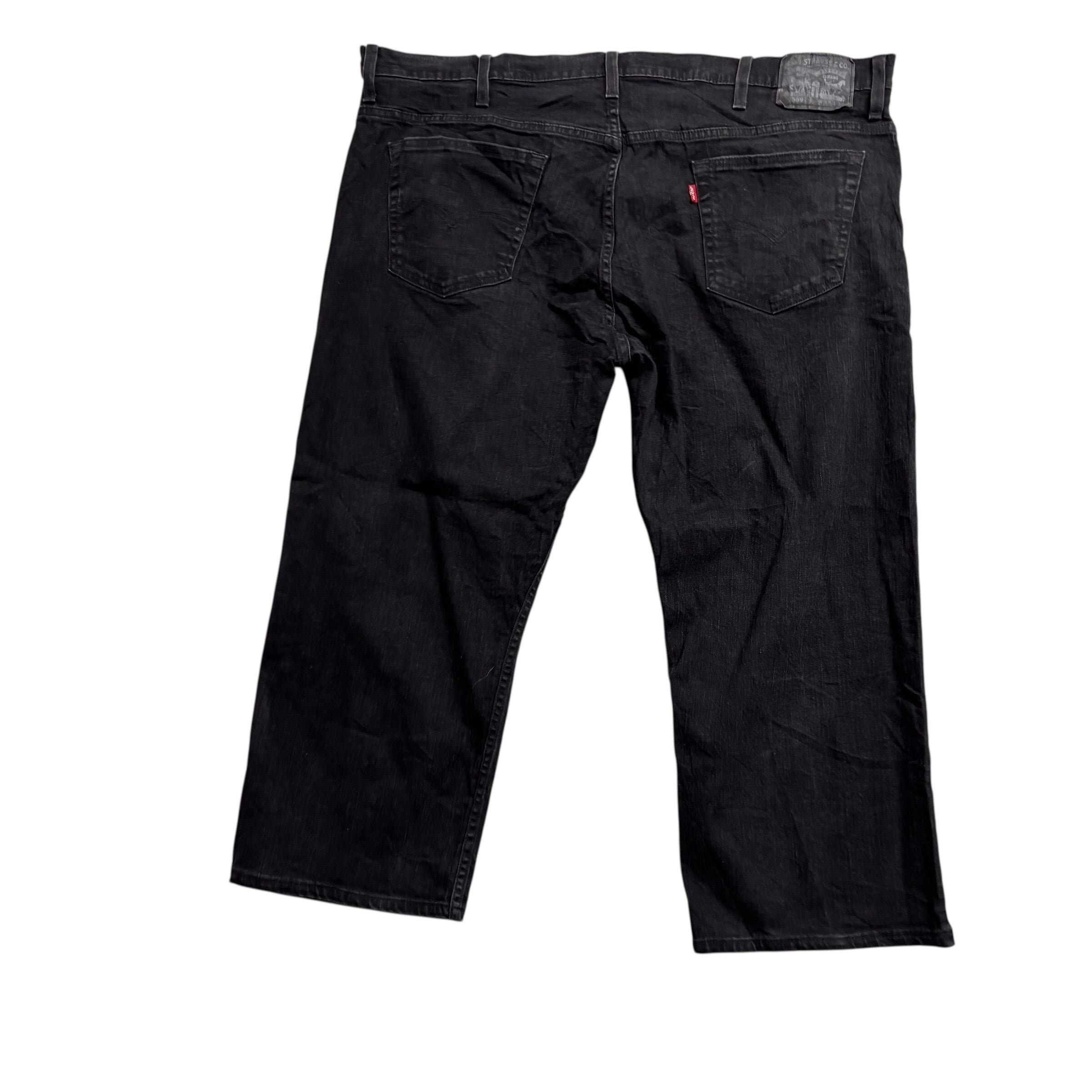 Levis 569 Jeans W44 L25 Mens Black Baggy Relaxed Straight Fit Stretch Denim (E)