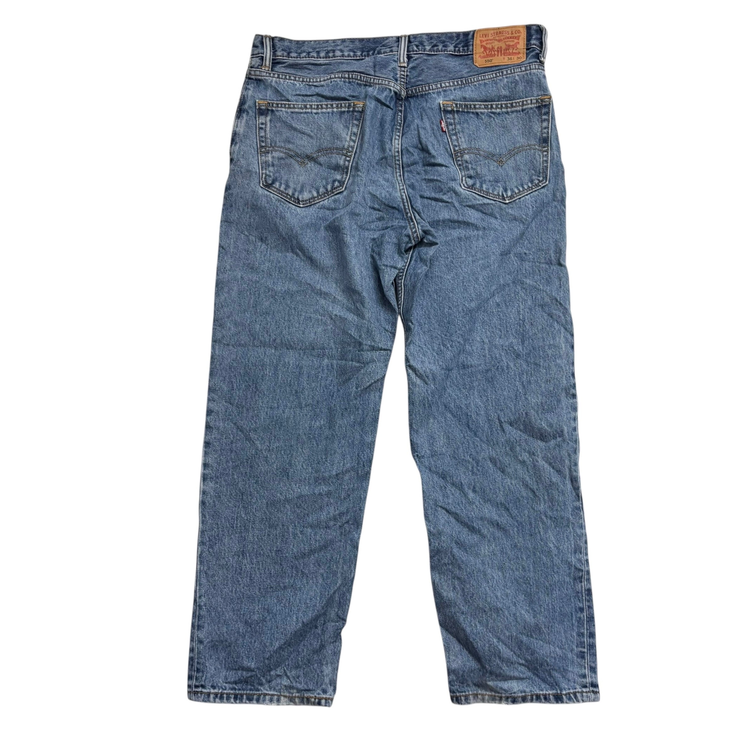 Levis 550 Jeans W36 L30 Mens Mid Blue Baggy Relaxed Straight Fit Denim