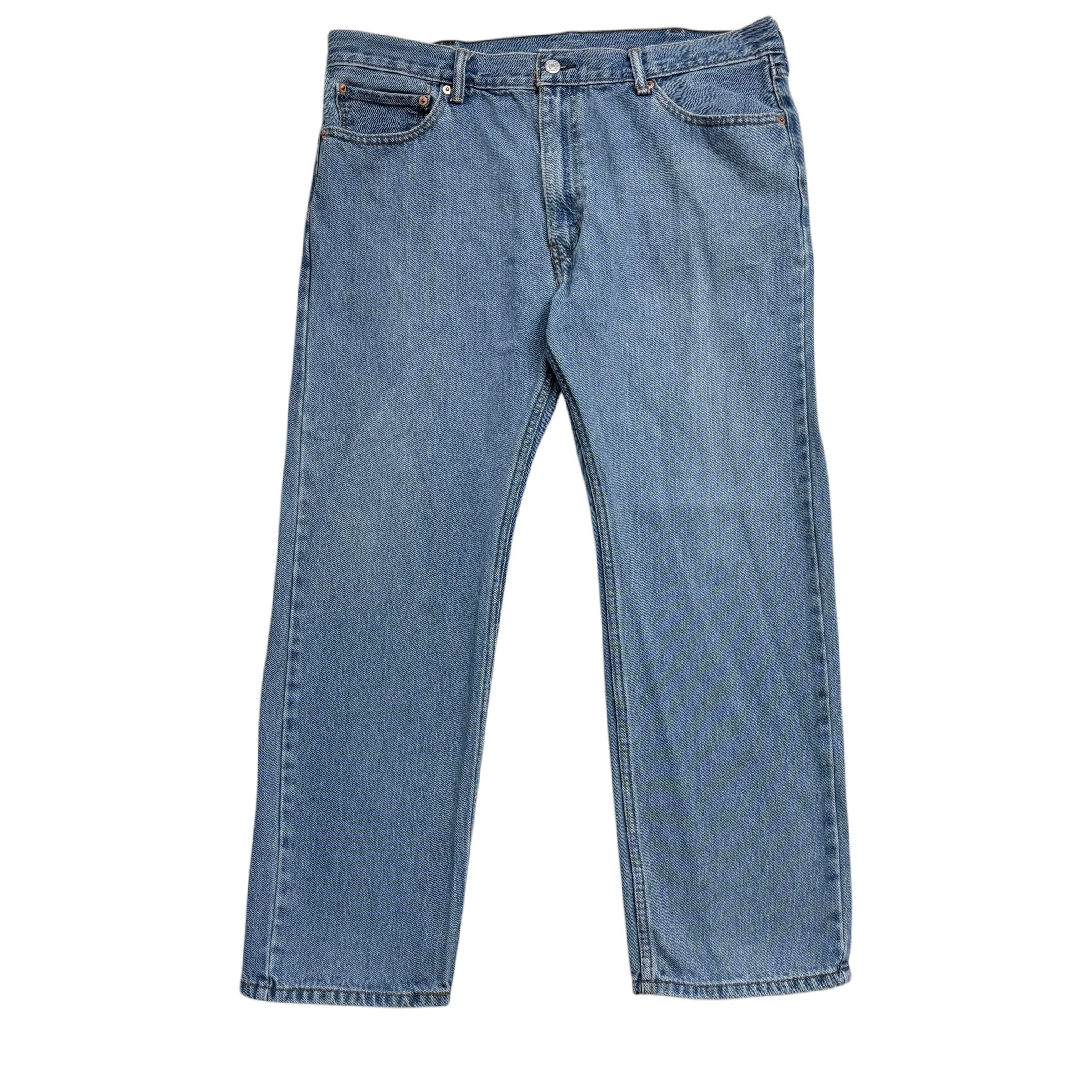 Levis 505 Jeans W38 L29 Mens Light Blue Regular Straight Fit Vintage Denim (E)