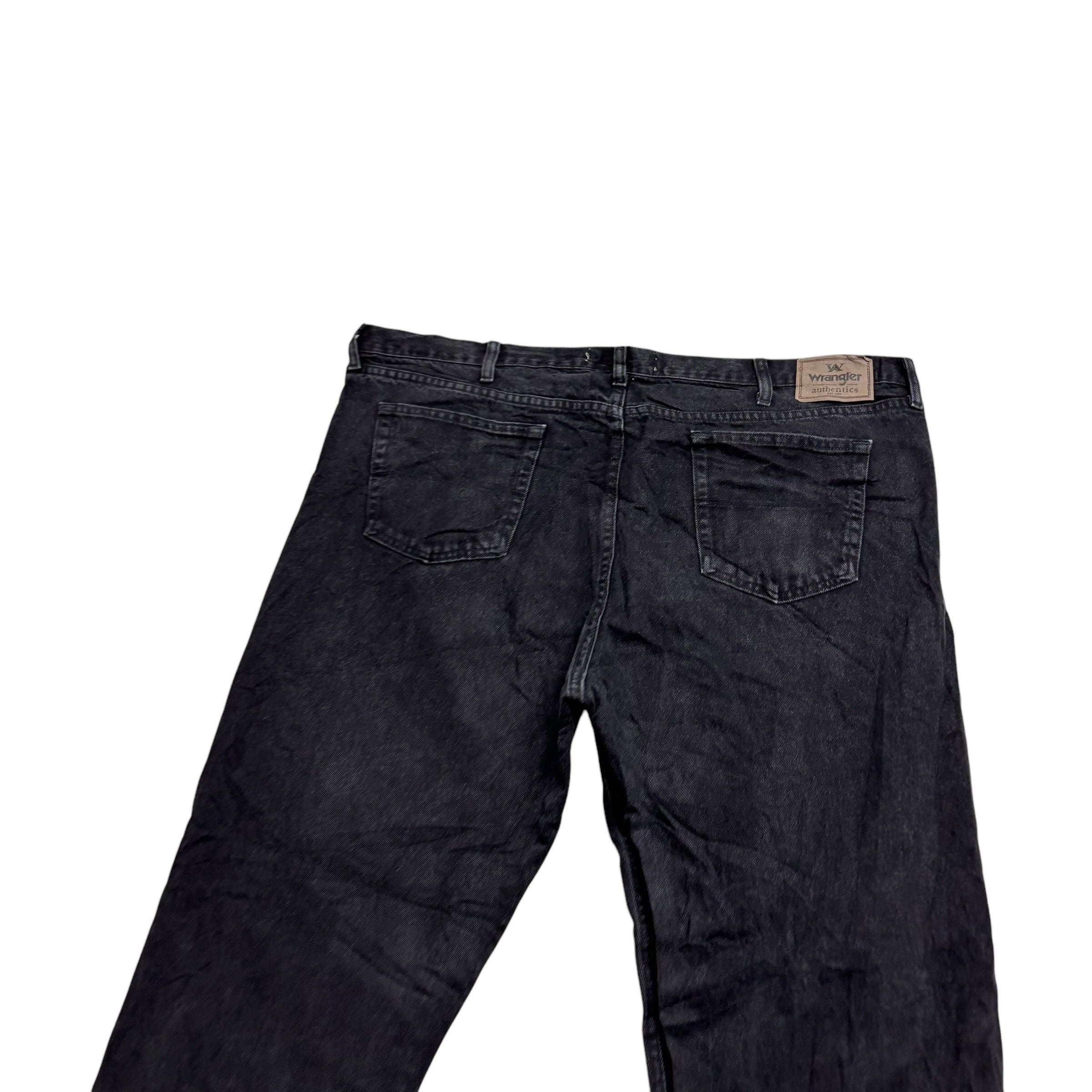 Wrangler Jeans W46 L32 Mens Black Relaxed Straight Fit Baggy Denim (E)