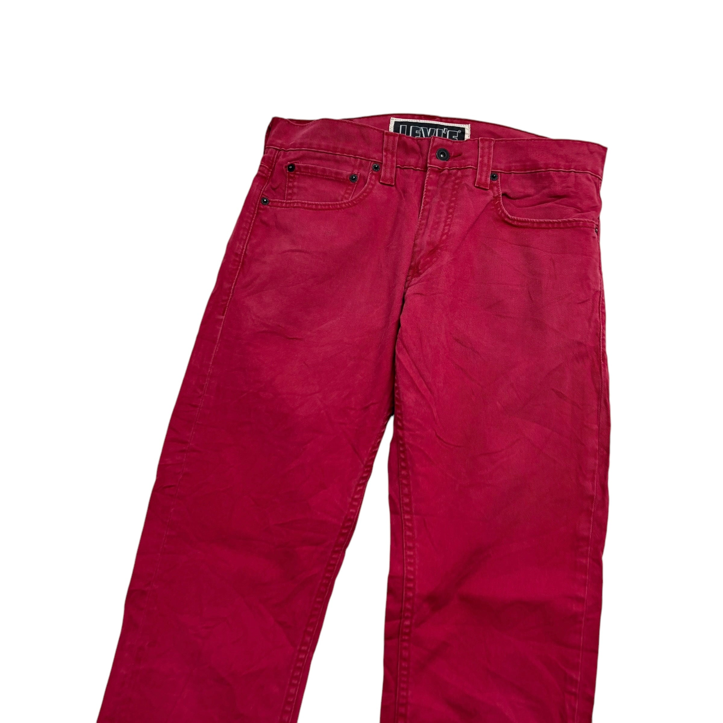 Levis 511 Jeans W32 L32 Mens Red Slim Fit Stretch Vintage Denim