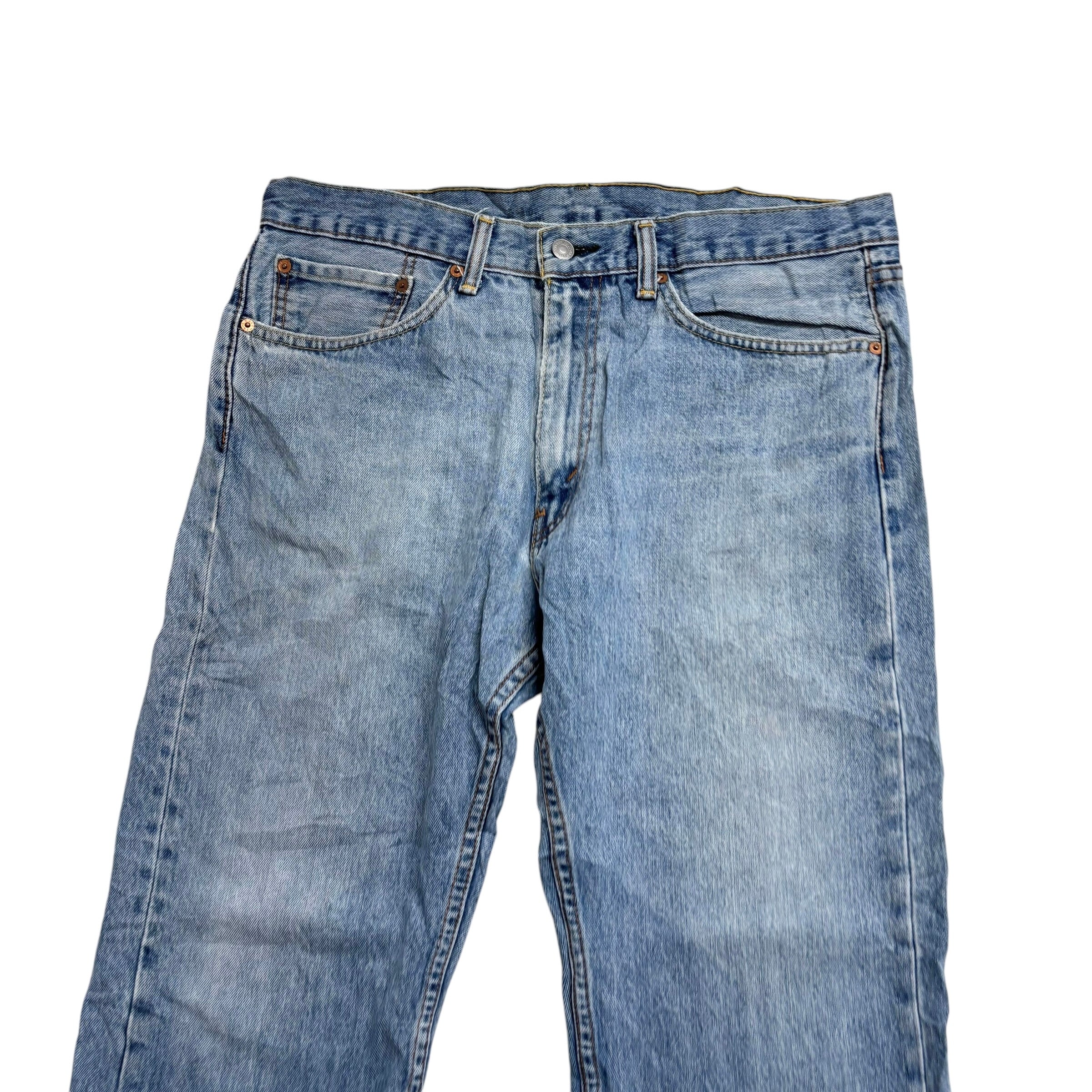 Levis 505 Jeans W36 L30 Mens Light Blue Regular Straight Fit Denim