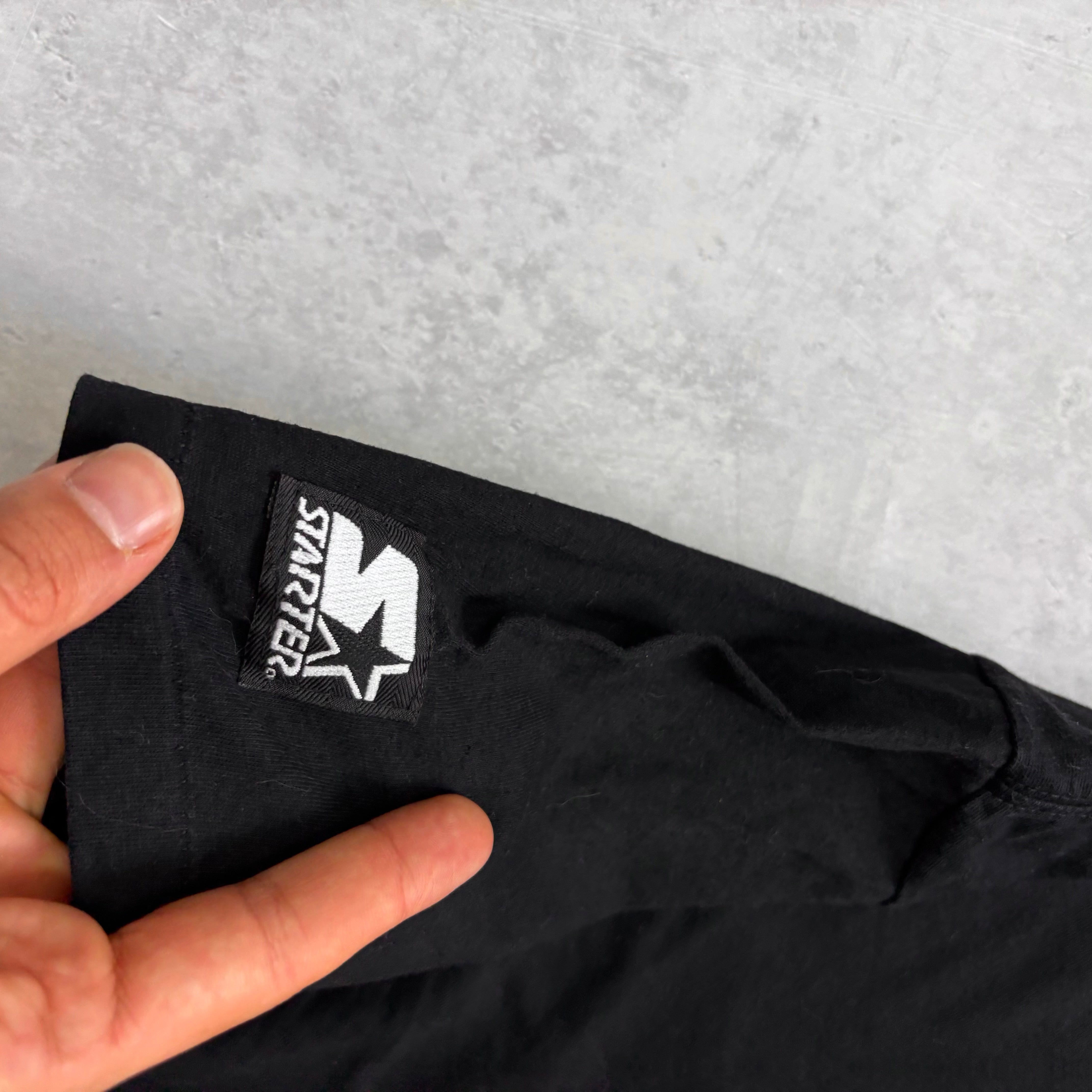 Vintage T Shirt Mens Large Black Single Stitch Graphic Print 90s Ice Hockey (E)