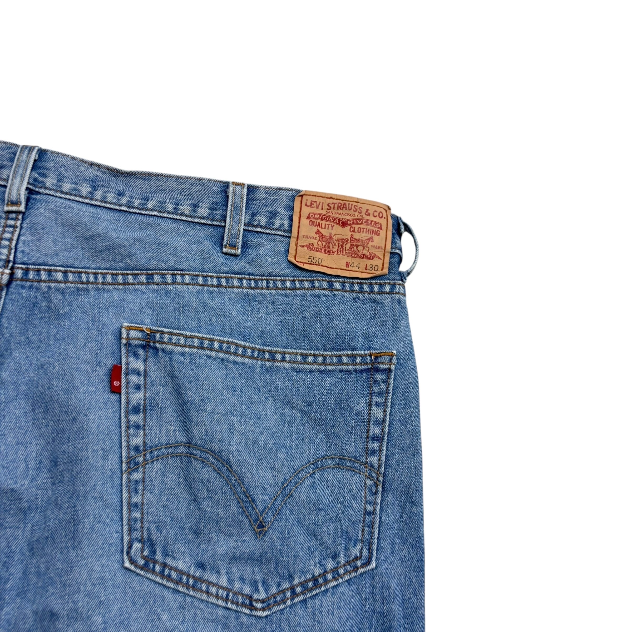 Levis 550 Jeans W44 L30 Mens Light Blue Baggy Relaxed Straight Fit Vintage Denim