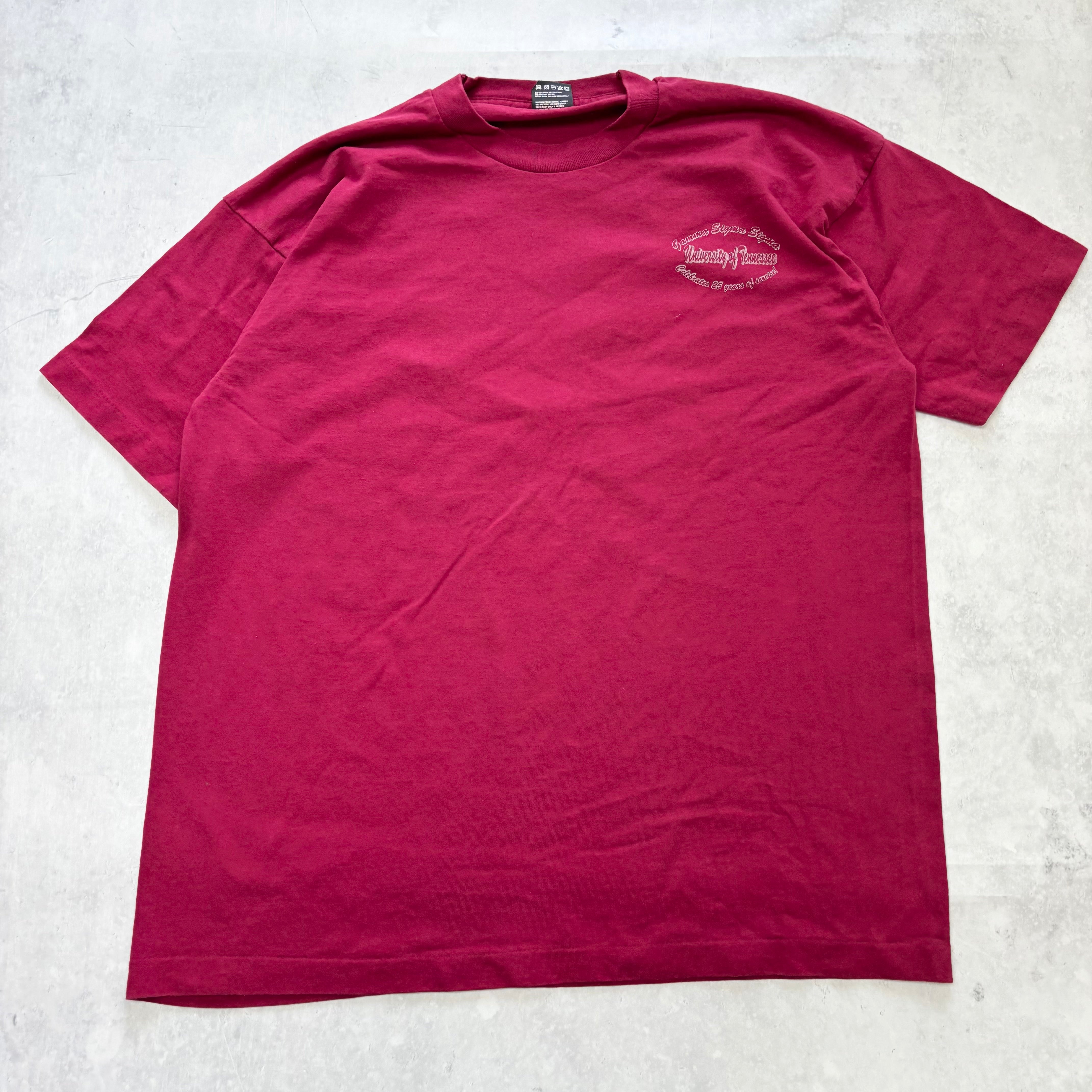 Vintage T Shirt Mens XL Burgundy Single Stitch Graphic Print 90s USA