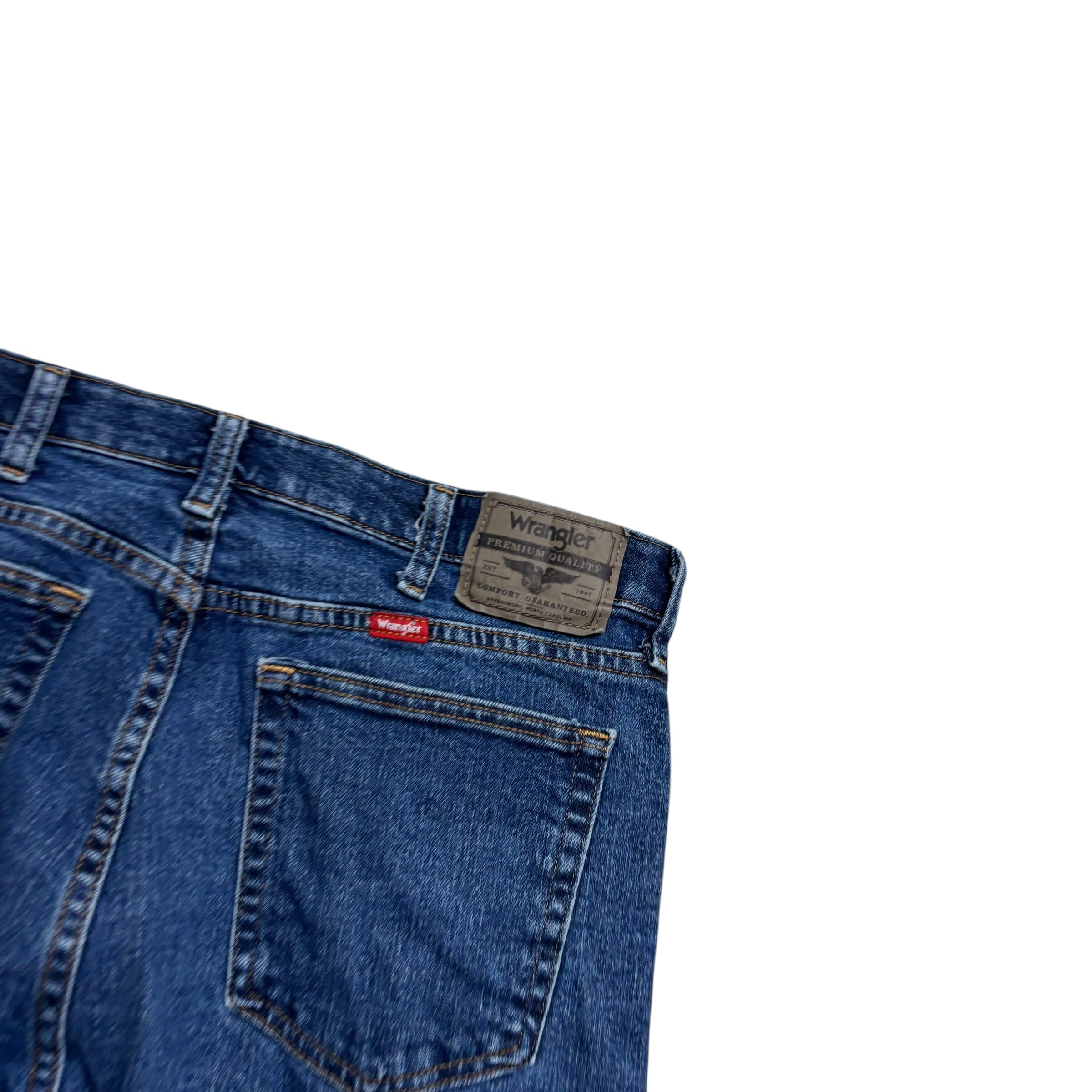 Wrangler Jeans W34 L29 Mens Dark Blue Regular Straight Fit Stretch Denim