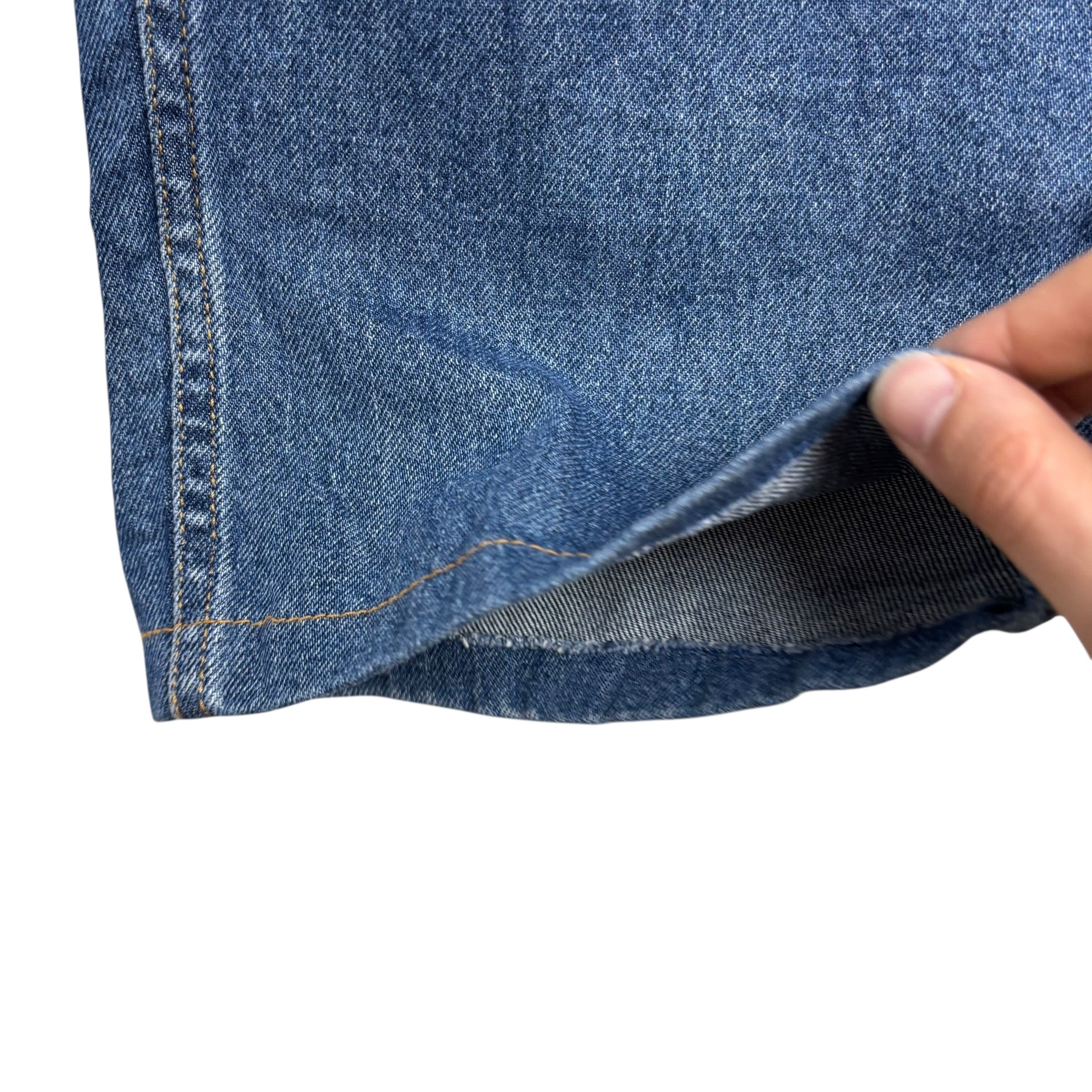 Levis 505 Jeans W42 L27 Mens Mid Blue Regular Straight Fit Vintage Denim (E)