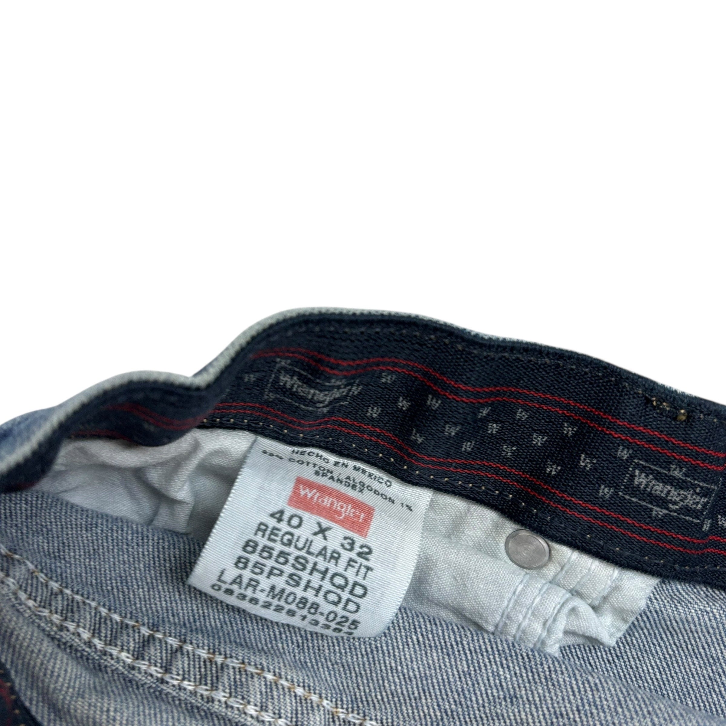 Wrangler Jeans W40 L32 Mens Mid Blue Regular Straight Fit Stretch Denim (F)