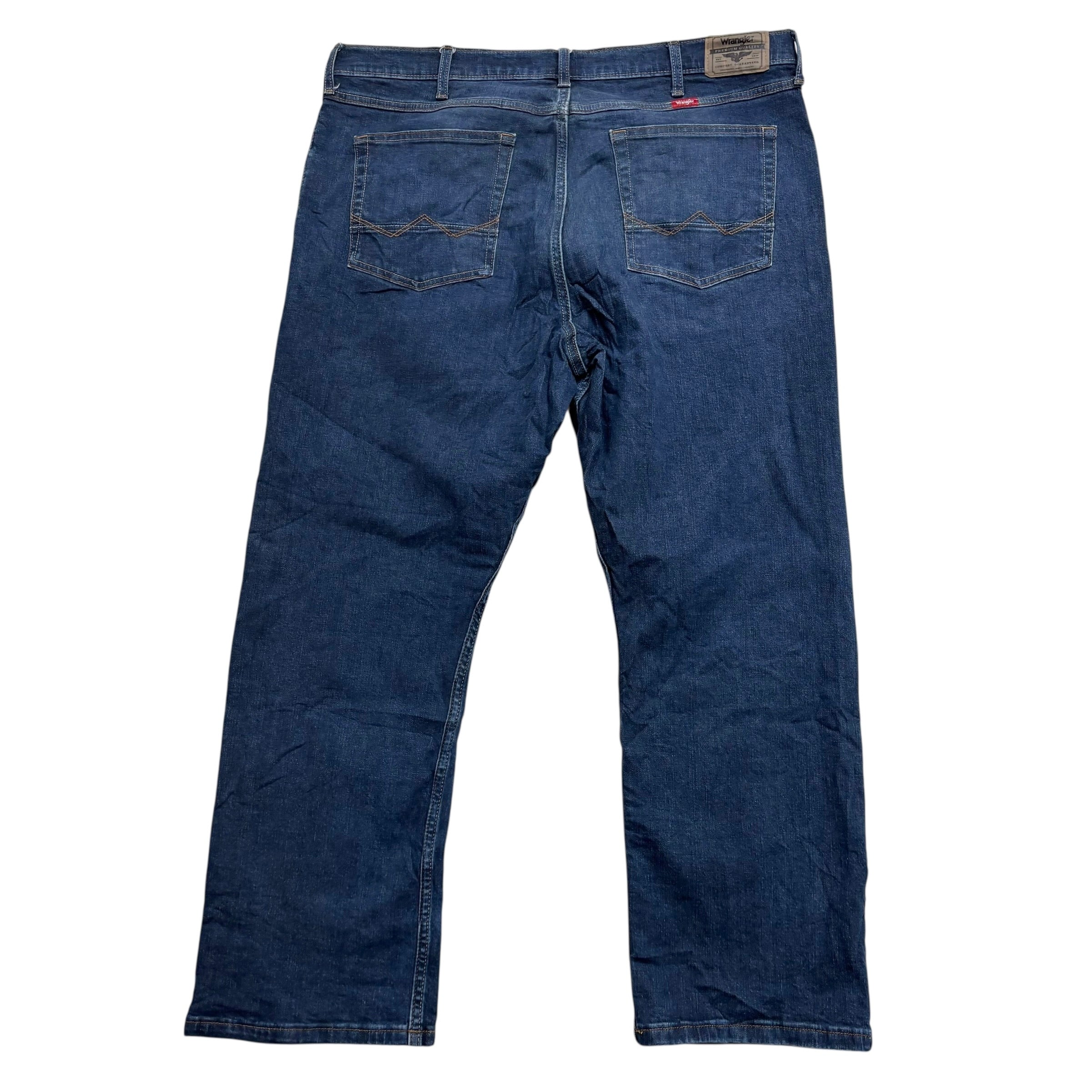 Wrangler Jeans W38 L30 Mens Dark Blue Relaxed Bootcut Fit Stretch Denim (E)