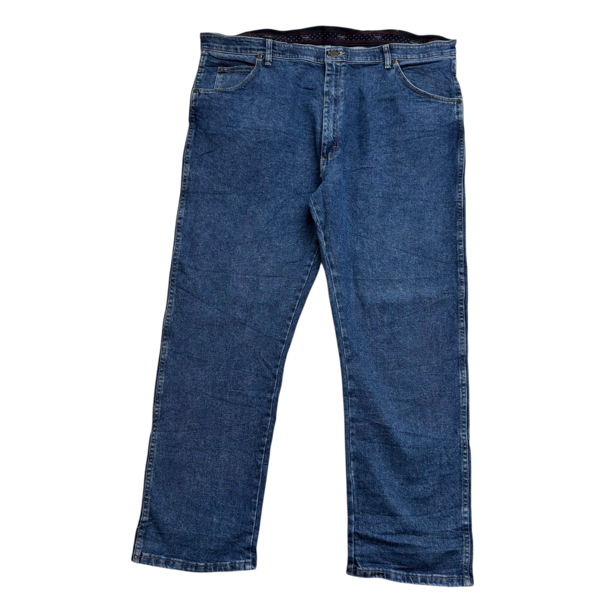 Wrangler Jeans W42 L30 Mens Mid Blue Regular Straight Fit Stretch Denim