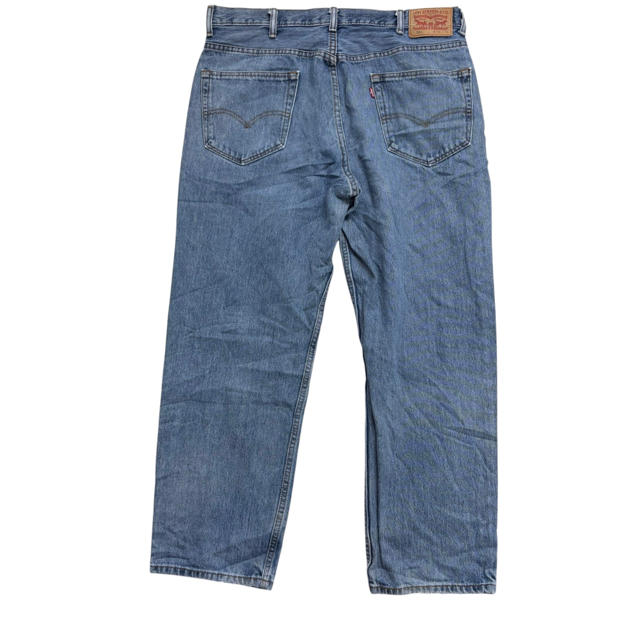 Levis 550 Jeans W38 L30 Mens Light Blue Baggy Relaxed Straight Fit Denim