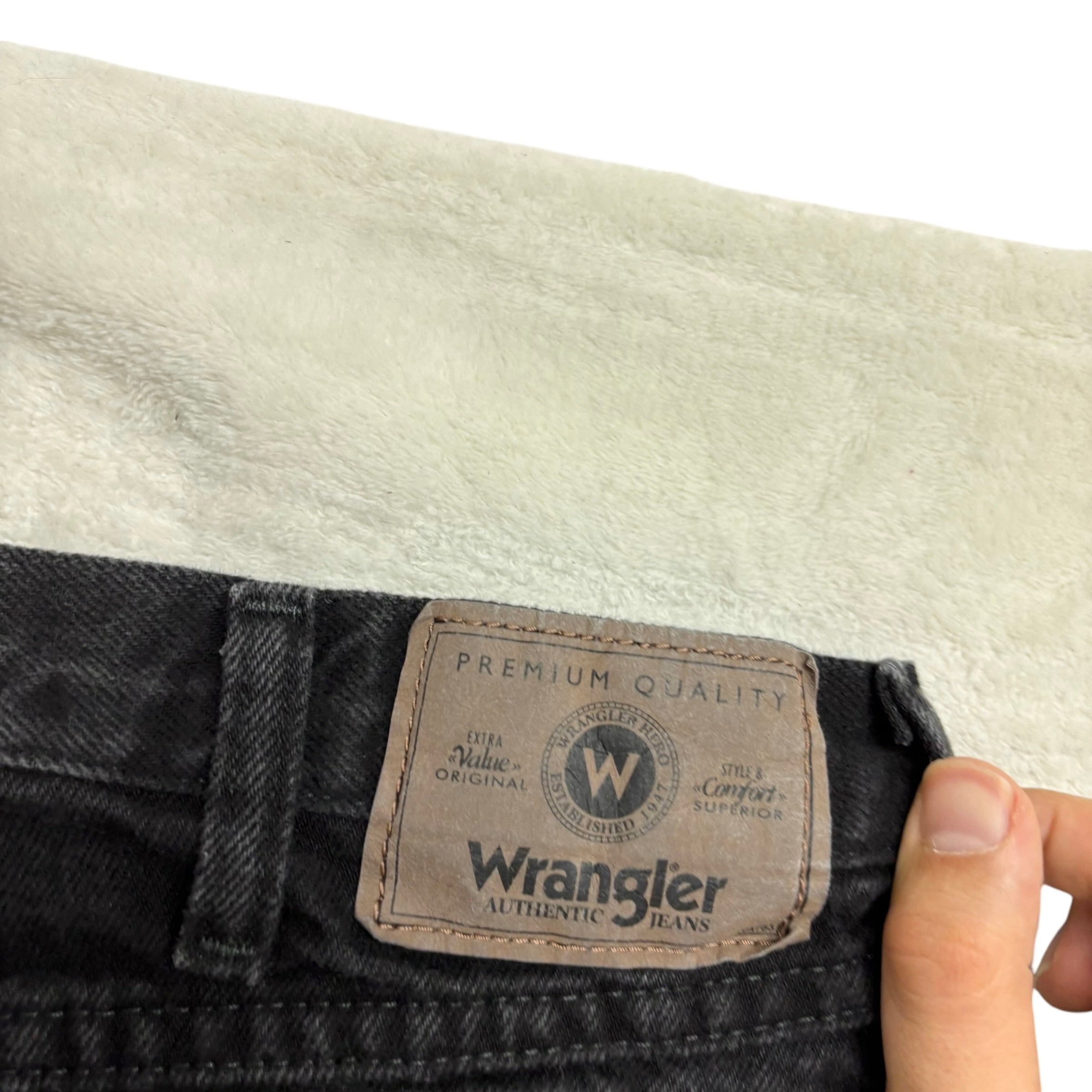 Wrangler Jeans W34 L34 Mens Black Relaxed Straight Fit Baggy Denim (E)