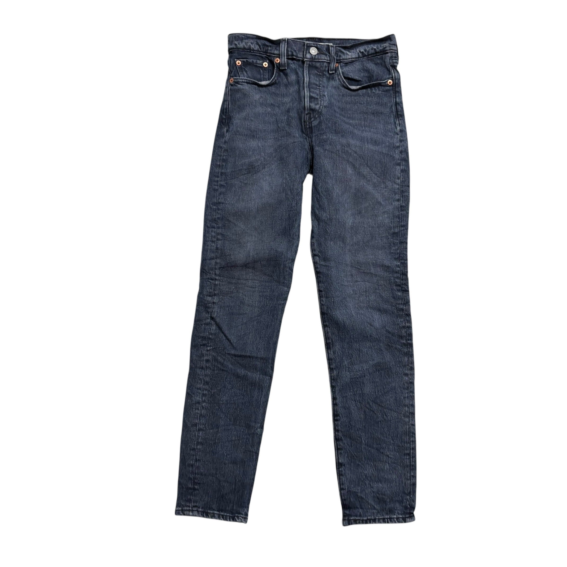 Levis Wedgie Jeans W25 L28 Womens Navy Blue Stretch Denim (E)