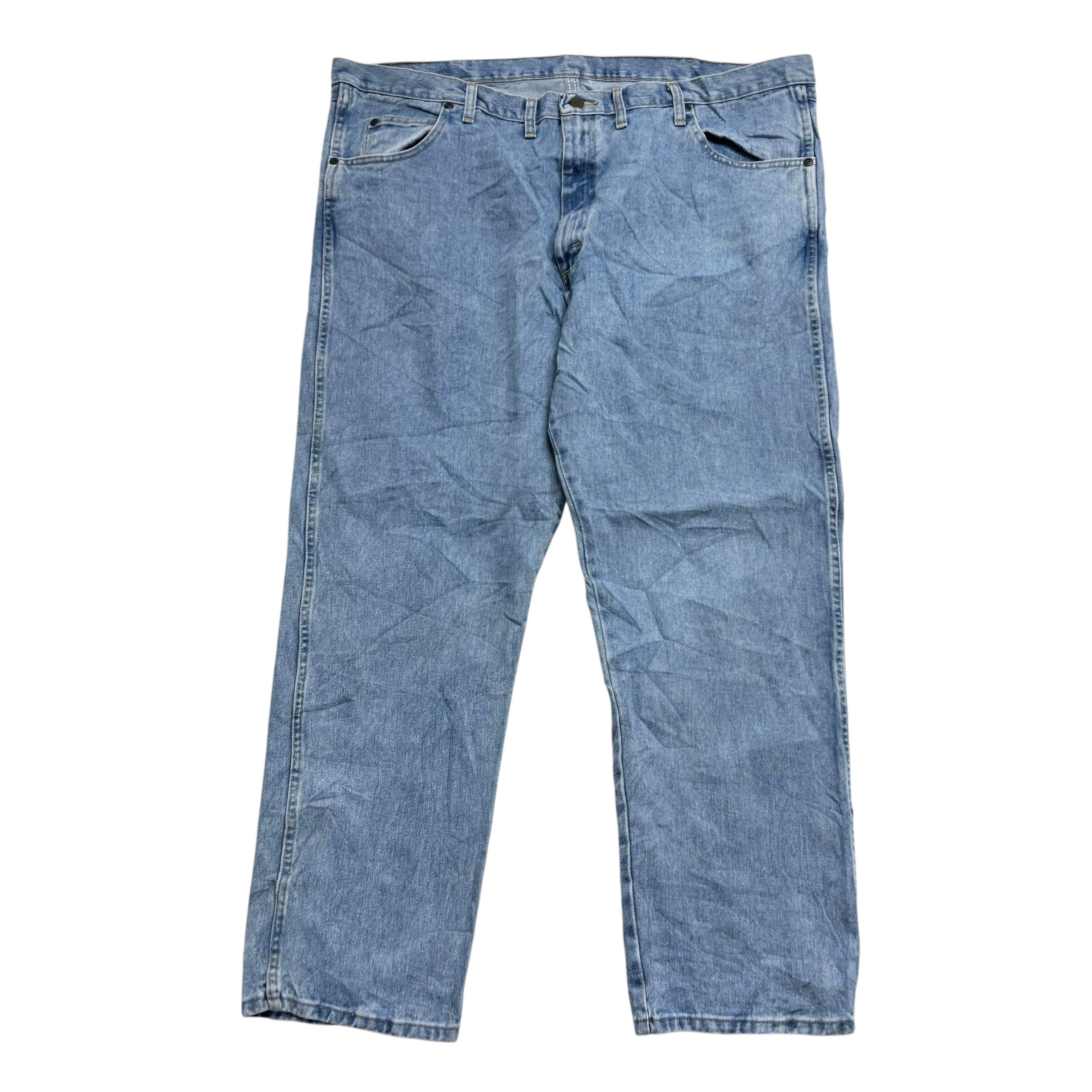 Wrangler Jeans W46 L32 Mens Light Blue Relaxed Straight Fit Vintage Denim (E)