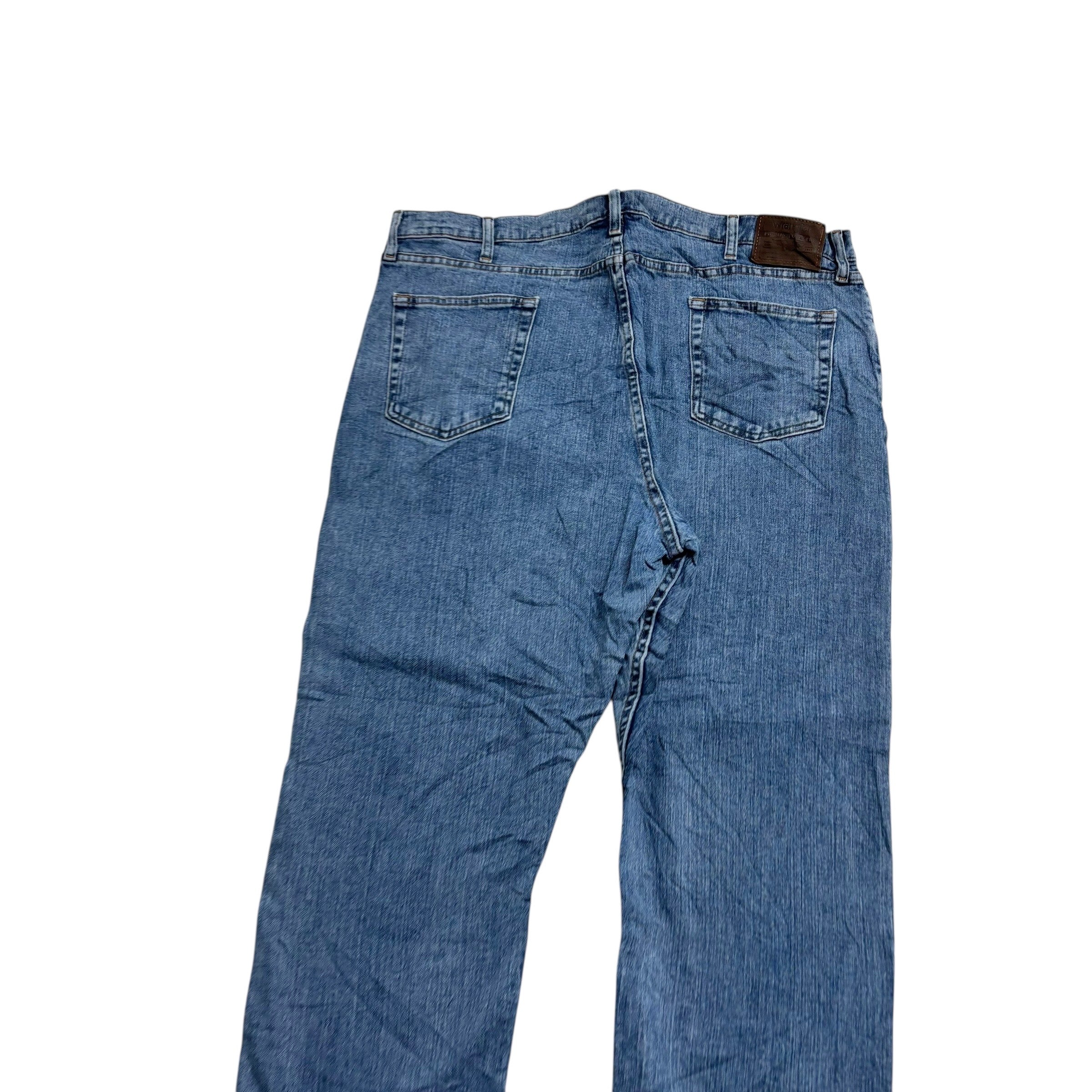 Wrangler Jeans W42 L30 Mens Mid Blue Relaxed Straight Fit Stretch Denim