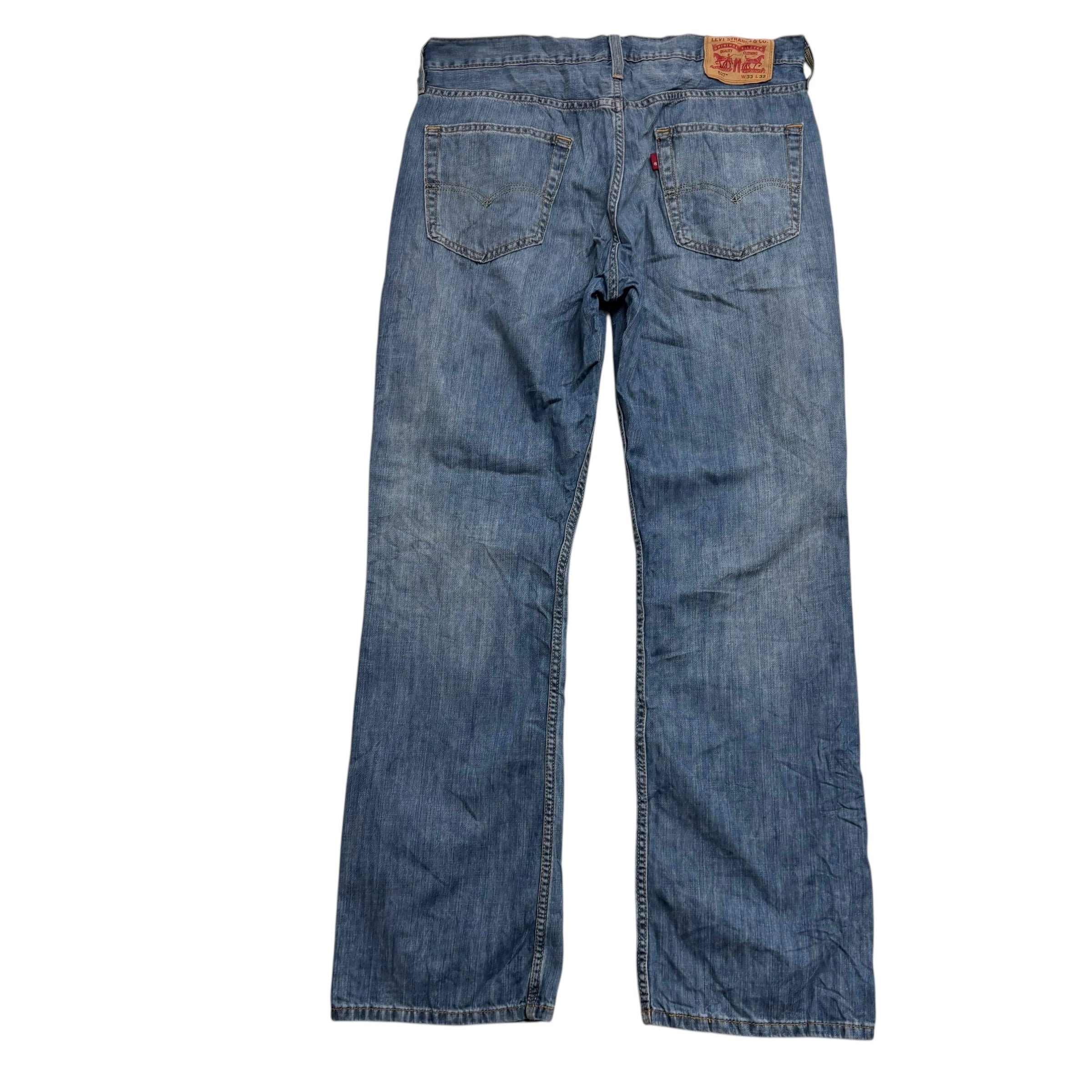 Levis 527 Jeans W33 L32 Mens Mid Blue Slim Bootcut Fit Denim (E)