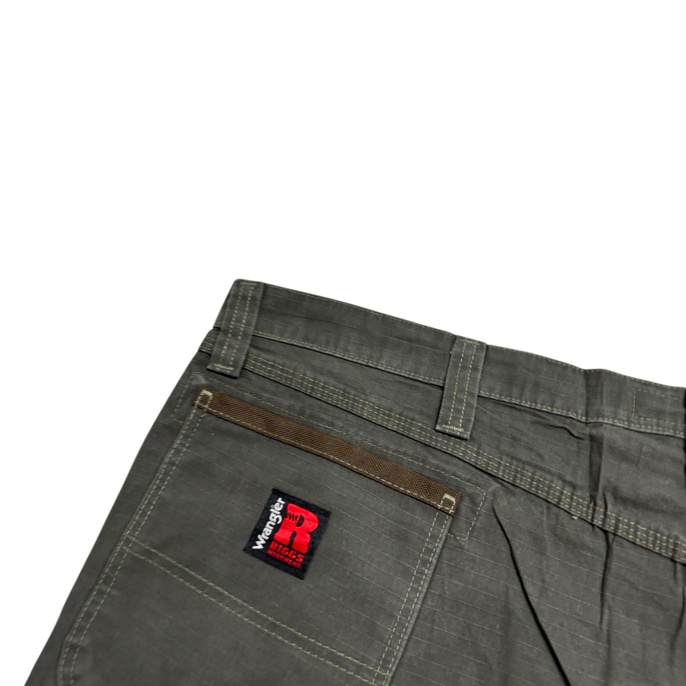 Wrangler Cargo Pants W46 L33 Mens Green Relaxed Straight Fit Carpenter (E)