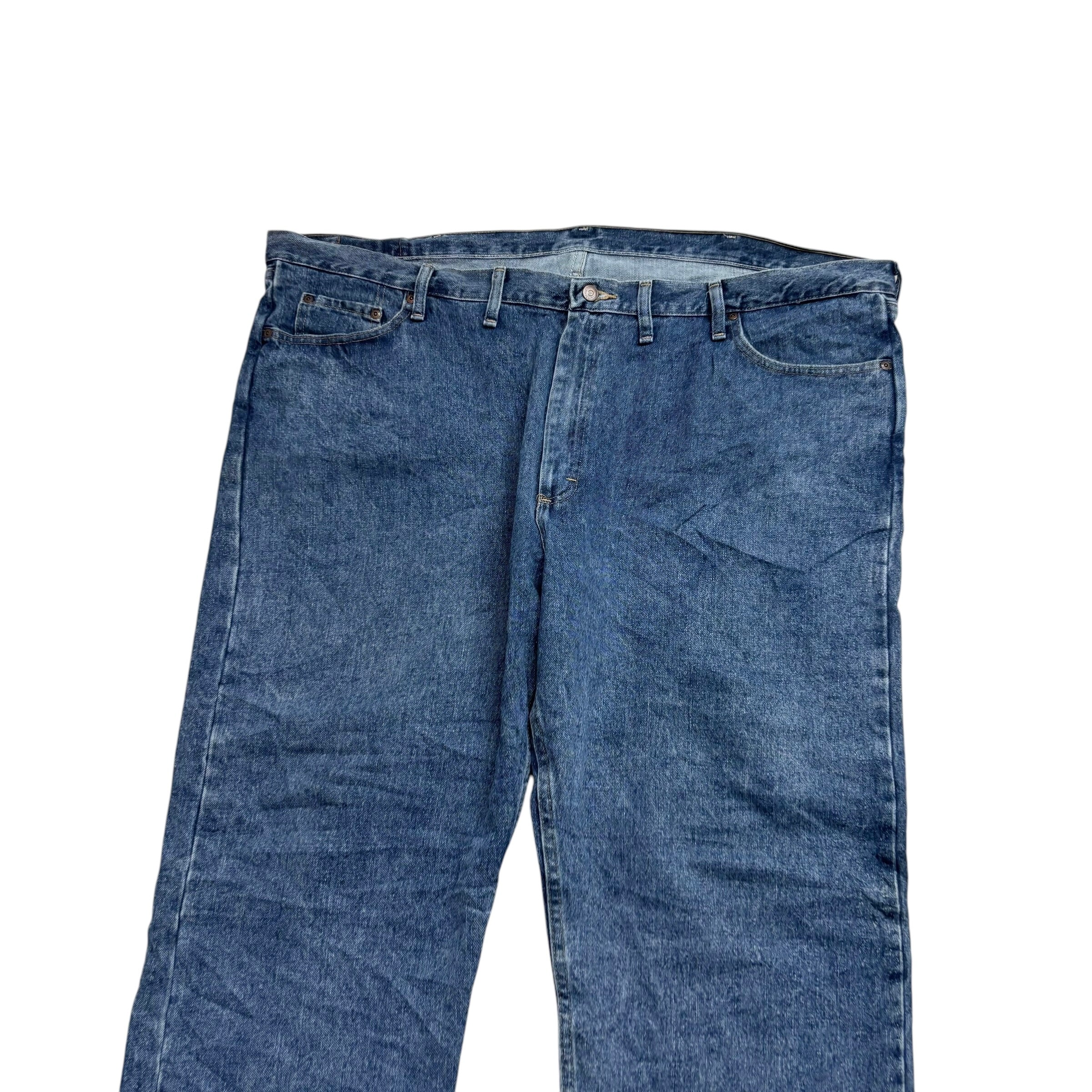 Wrangler Jeans W50 L32 Mens Mid Blue Relaxed Straight Fit Baggy Denim (E)