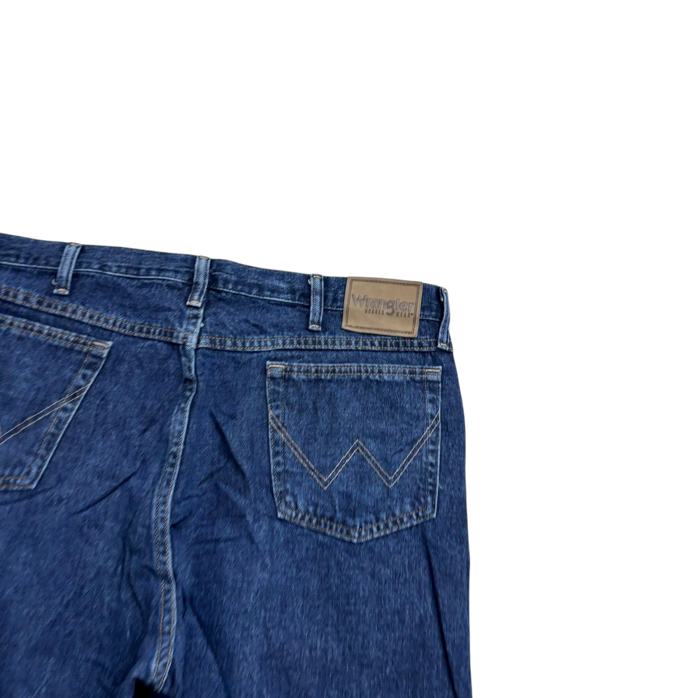 Wrangler Jeans W40 L30 Mens Dark Blue Relaxed Straight Fit Vintage Denim (E)