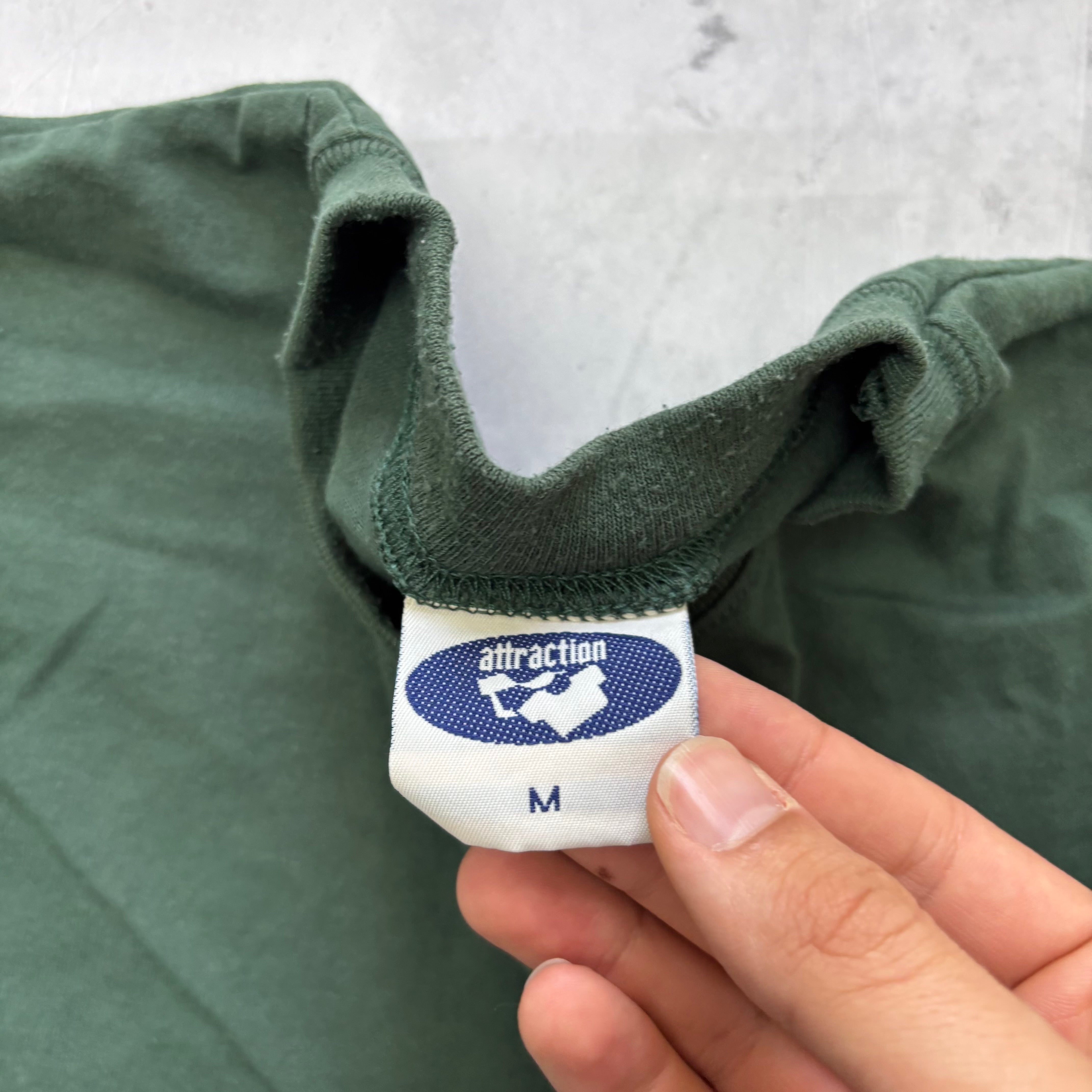 Vintage T Shirt Mens Medium Green Single Stitch Graphic Print 90s Tourist (E)