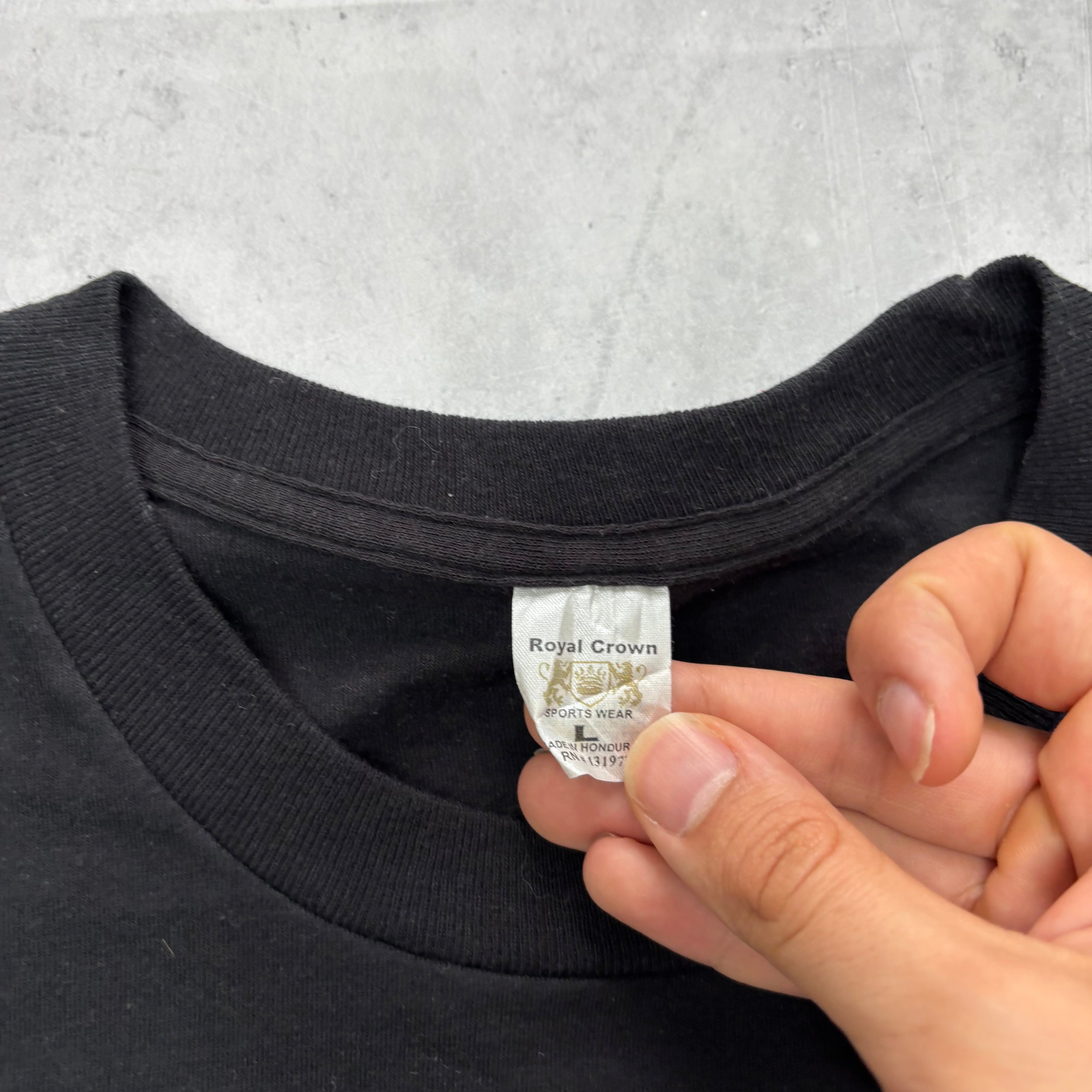 Vintage T Shirt Mens Large Black Graphic Print 00s Tourist Hollywood (E)