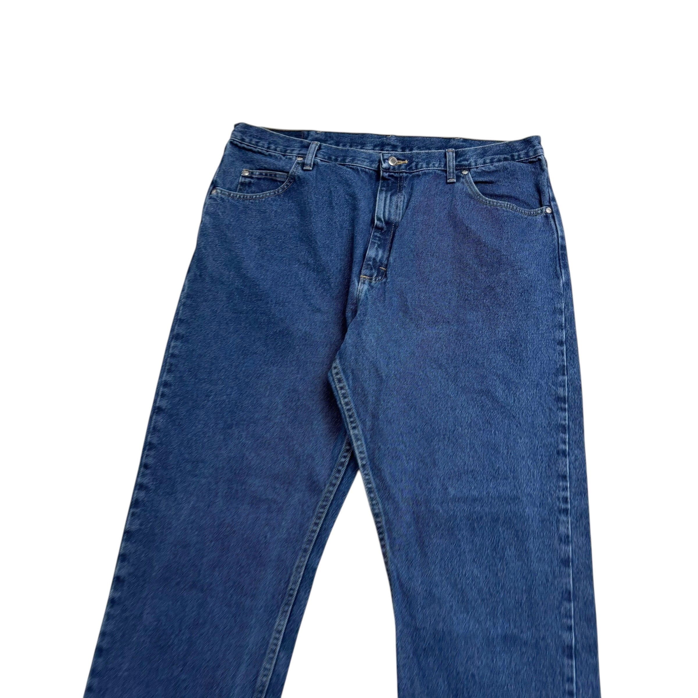 Wrangler Jeans W42 L32 Mens Mid Blue Relaxed Straight Fit Baggy Denim (E)