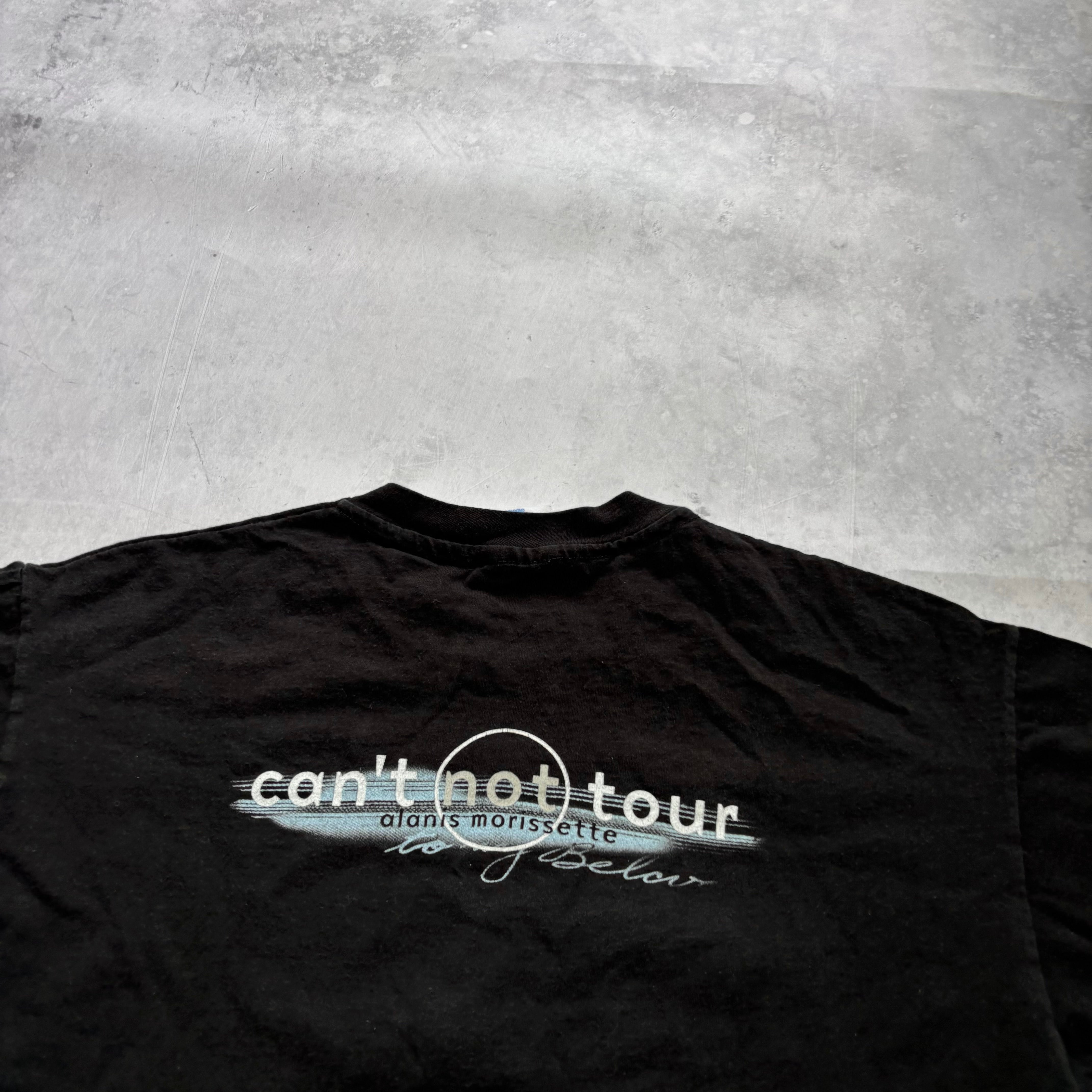 Vintage T Shirt Womens Large Black Alanis Morissette Tour Concert Music (E)