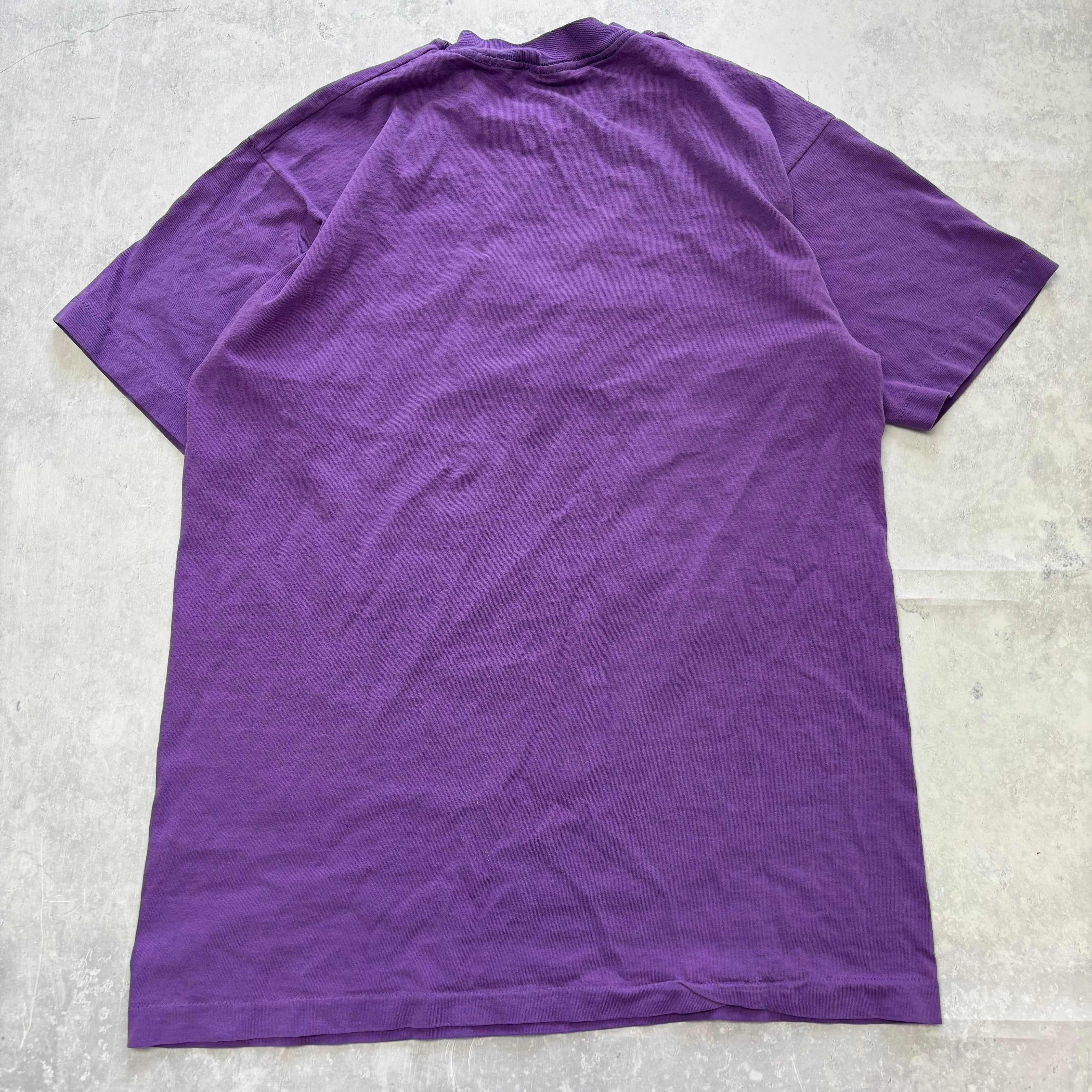 Vintage T Shirt Mens Large Purple Single Stitch Graphic Print 90s Tourist